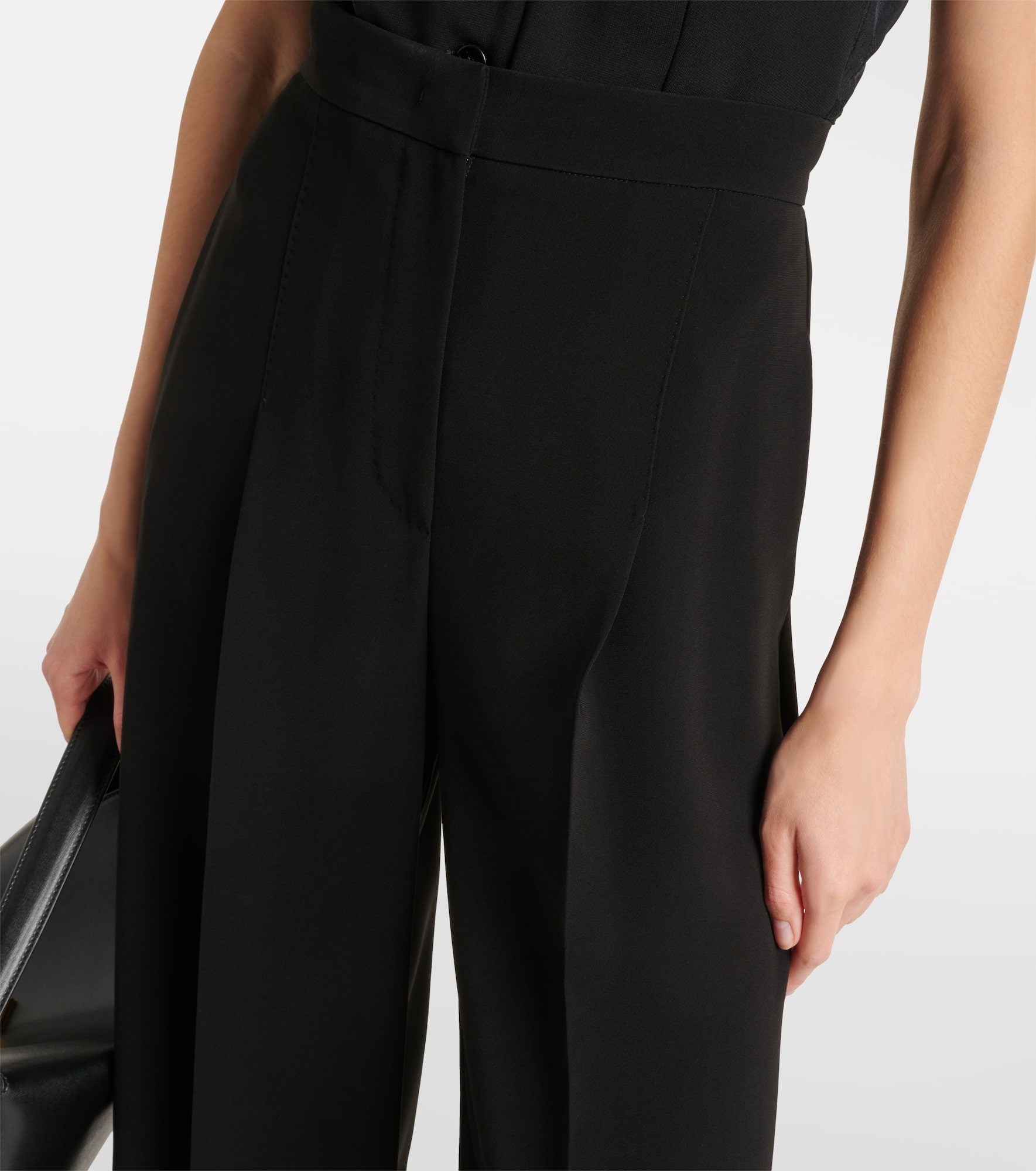 Pleated cady wide-leg pants - 4