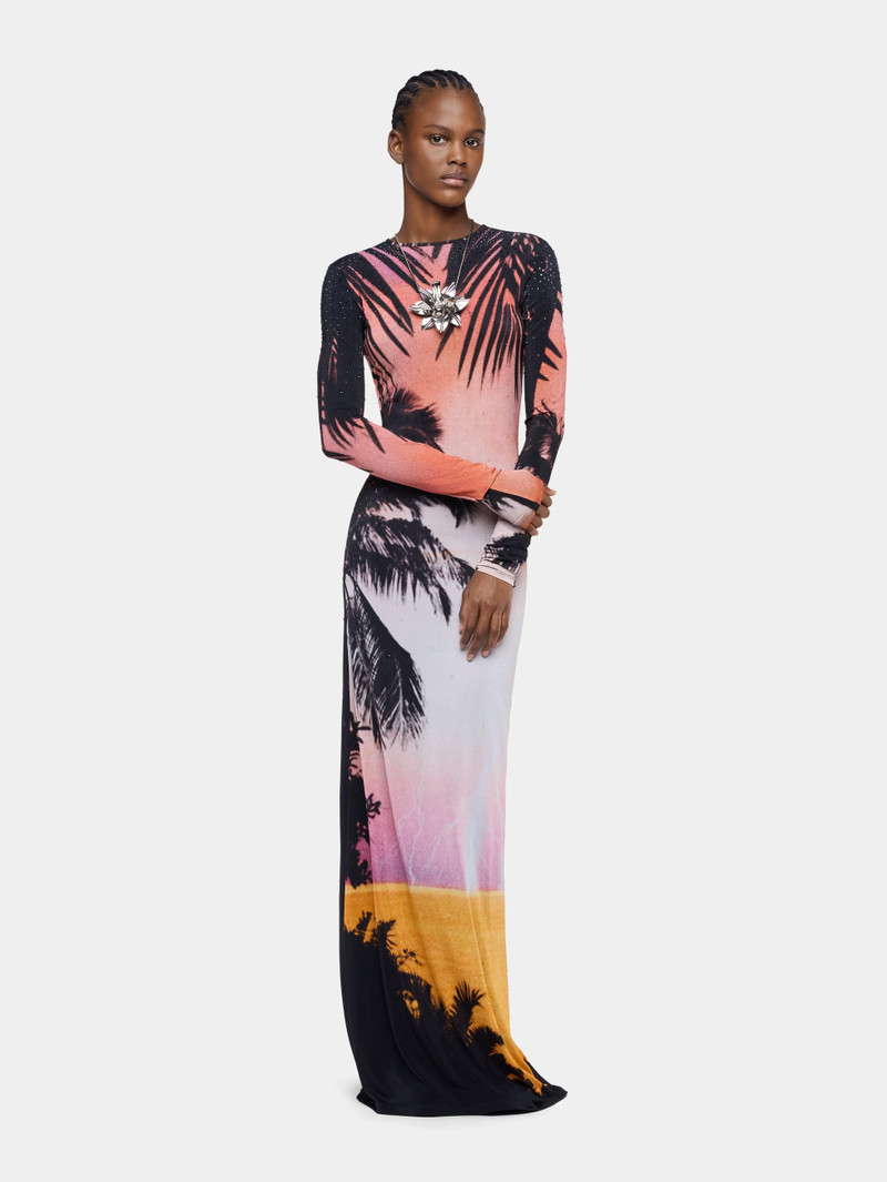 MAXI DRESS IN THUNDERSTORM-PRINTED SECOND-SKIN JERSEY 1