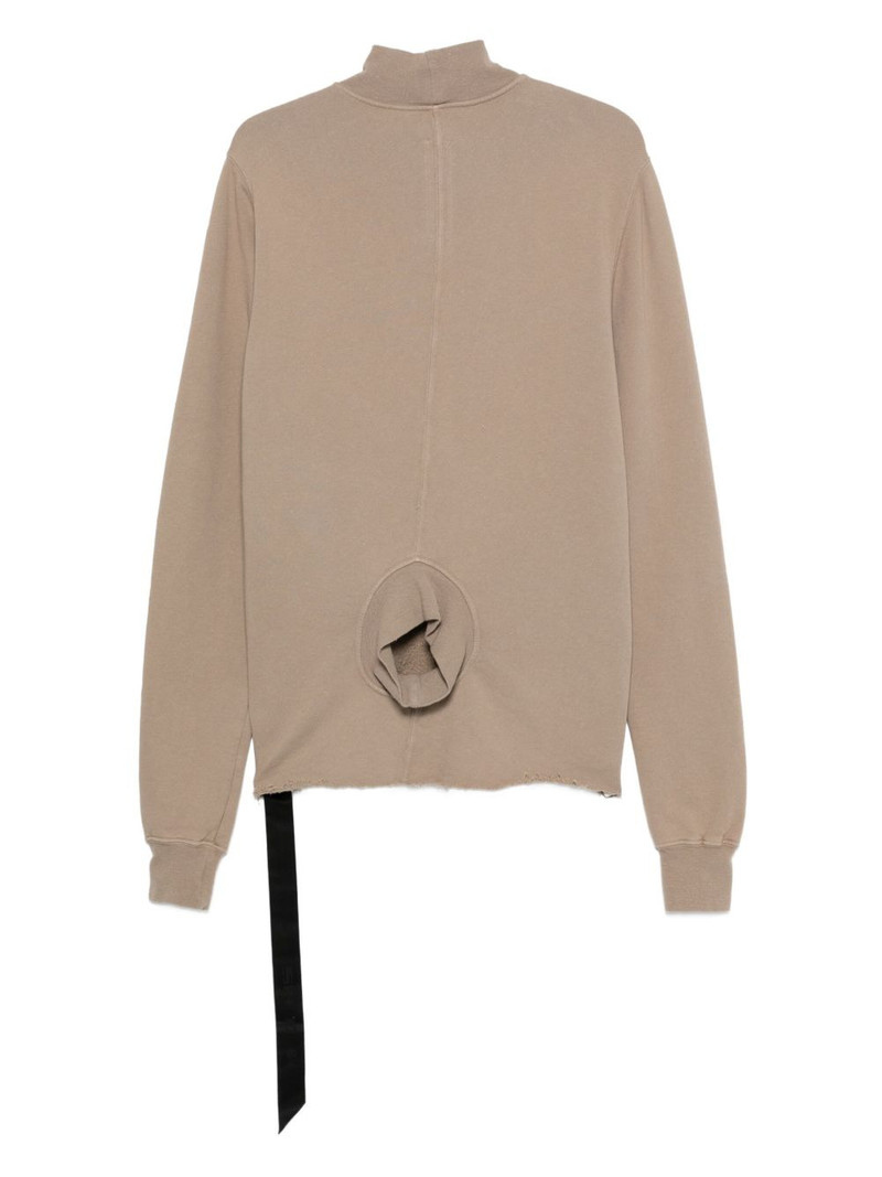 Rick Owens DRKSHDW DRKSHDW mock-neck frayed-hem sweater outlook