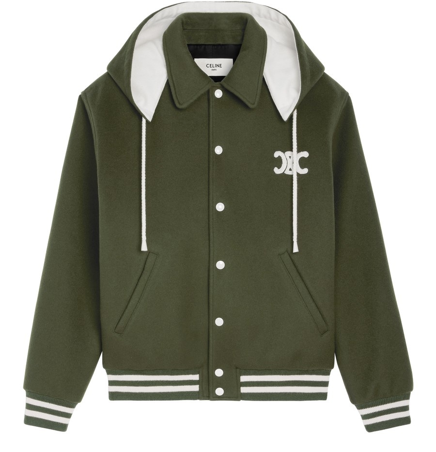 Varsity Jacket with Hood in Double Faced Cashmere - 5