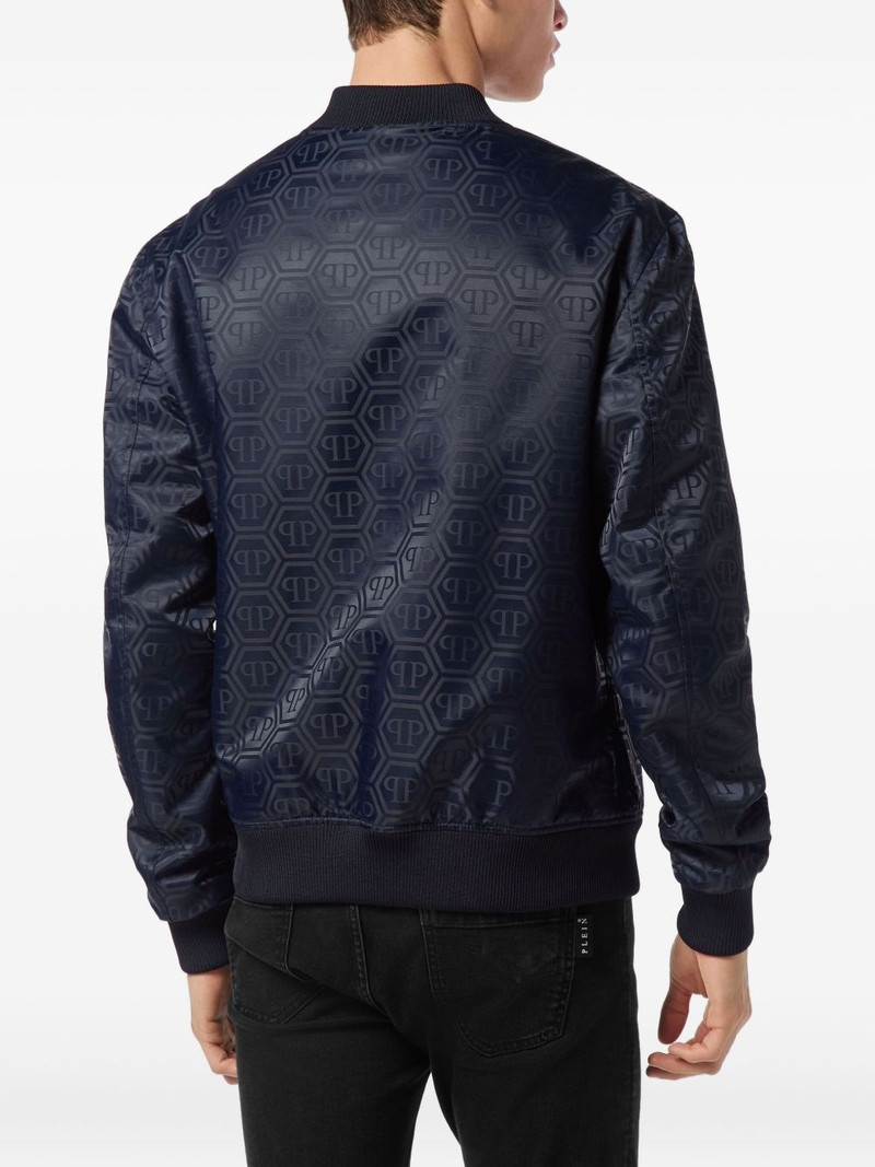 monogram-pattern bomber jacket 4
