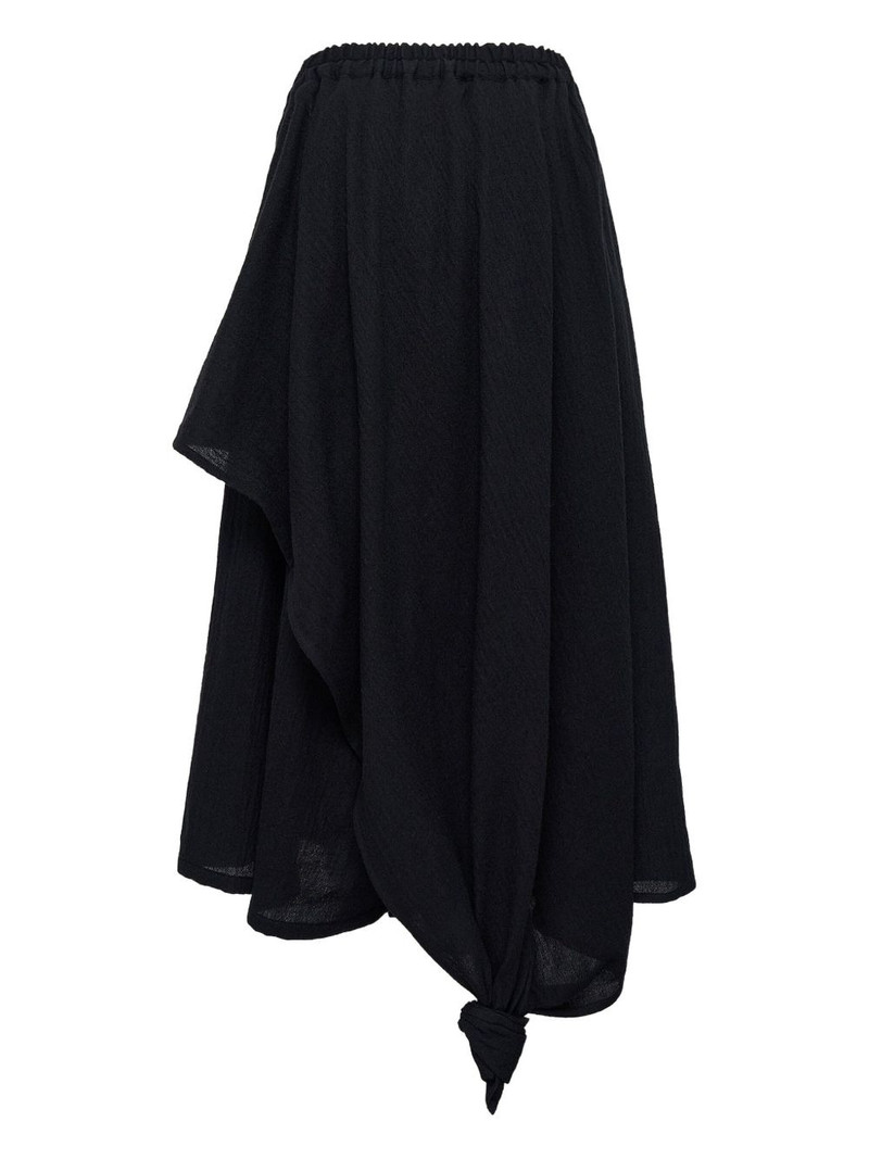 Y's asymmetric draped trousers outlook