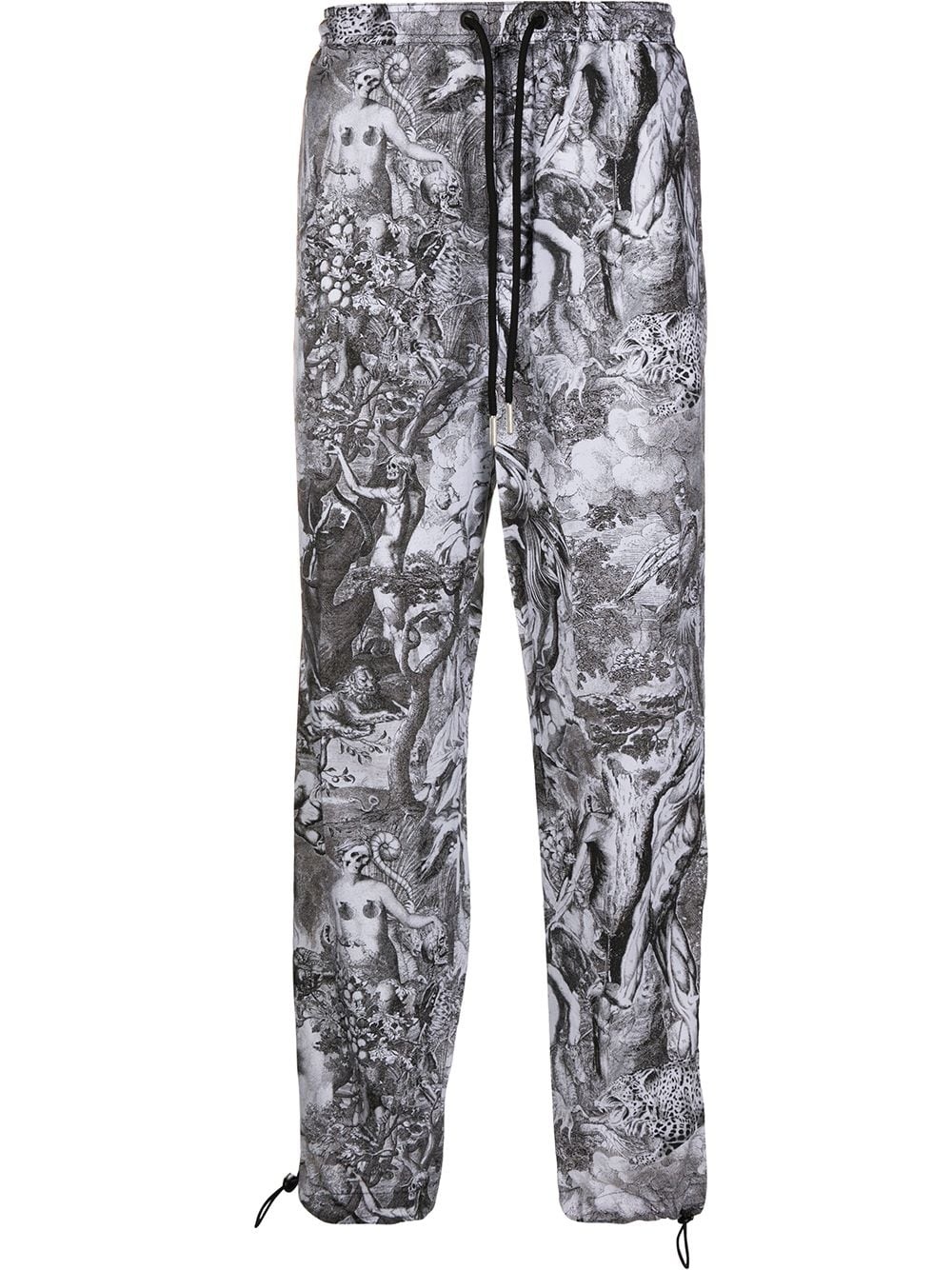 Poplin graphic-print trousers - 1