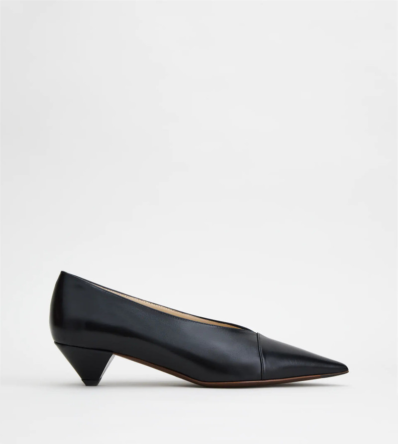 PUMPS IN LEATHER - BLACK - 1