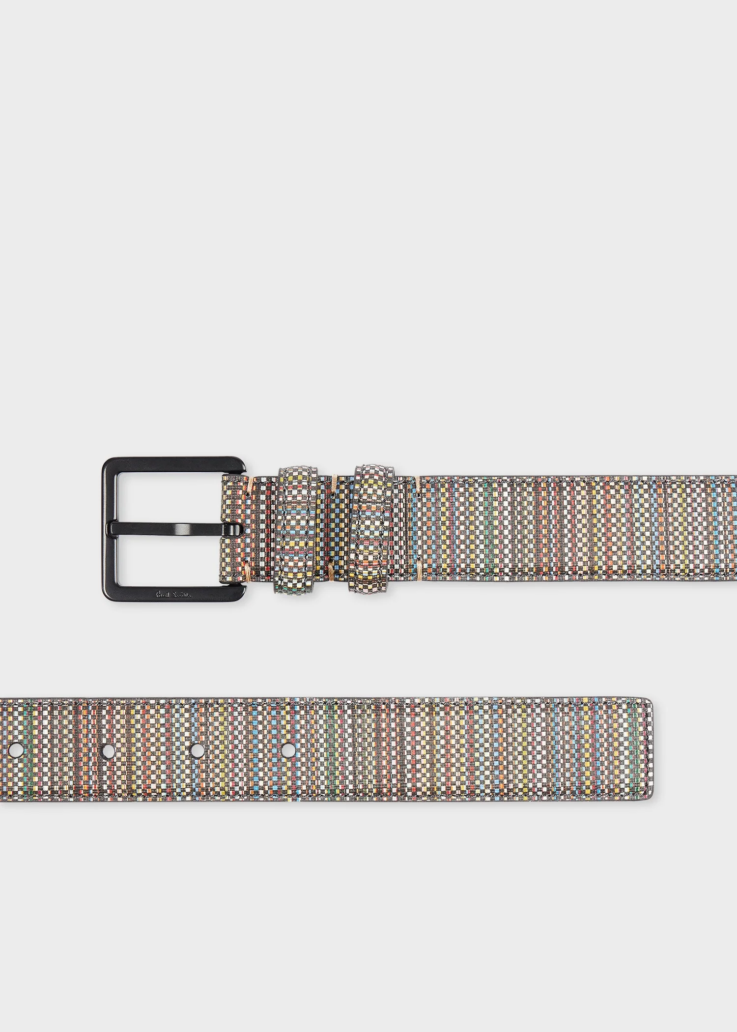 'Signature Stripe' Coated Canvas Belt - 1