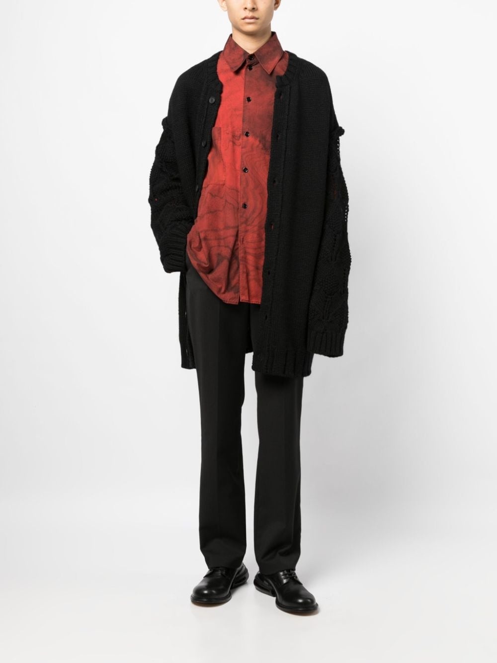 drop-shoulder wool cardigan - 2