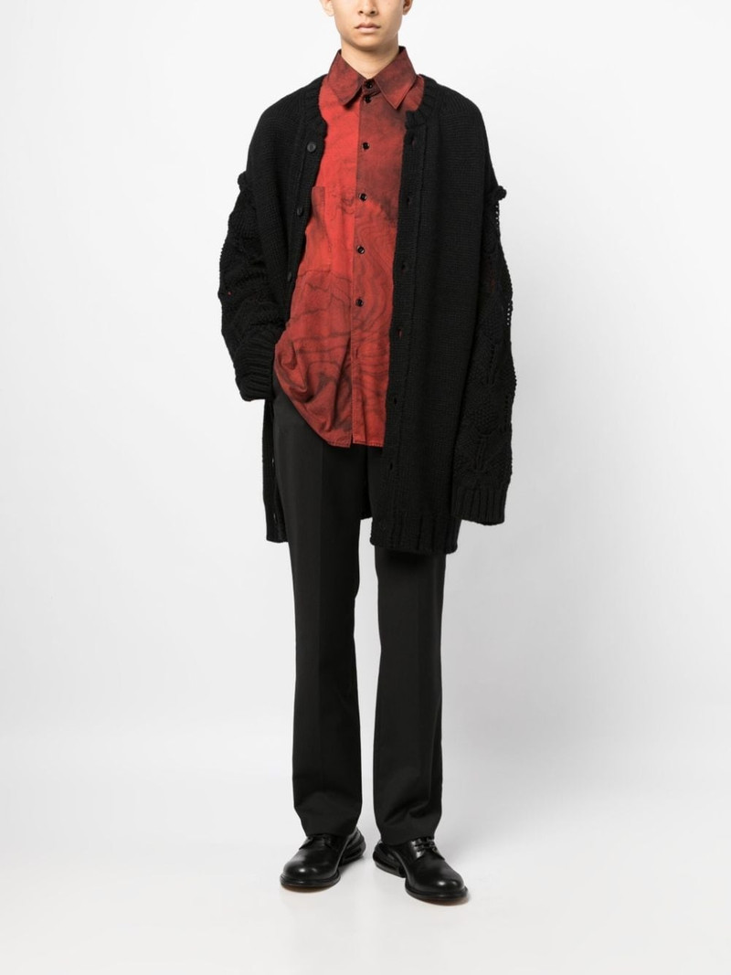 Yohji Yamamoto drop-shoulder wool cardigan outlook