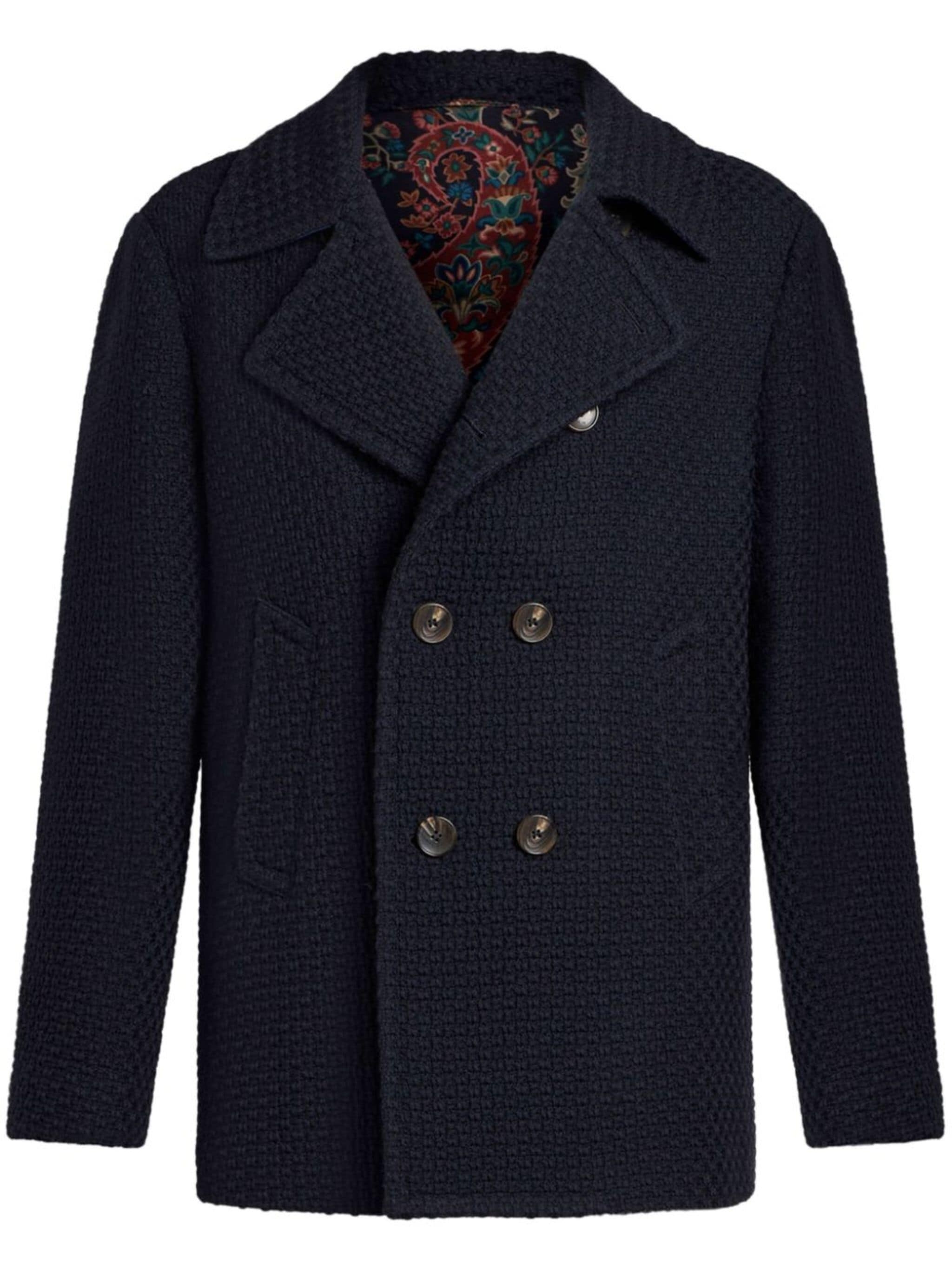 double-breasted wool peacoat - 1