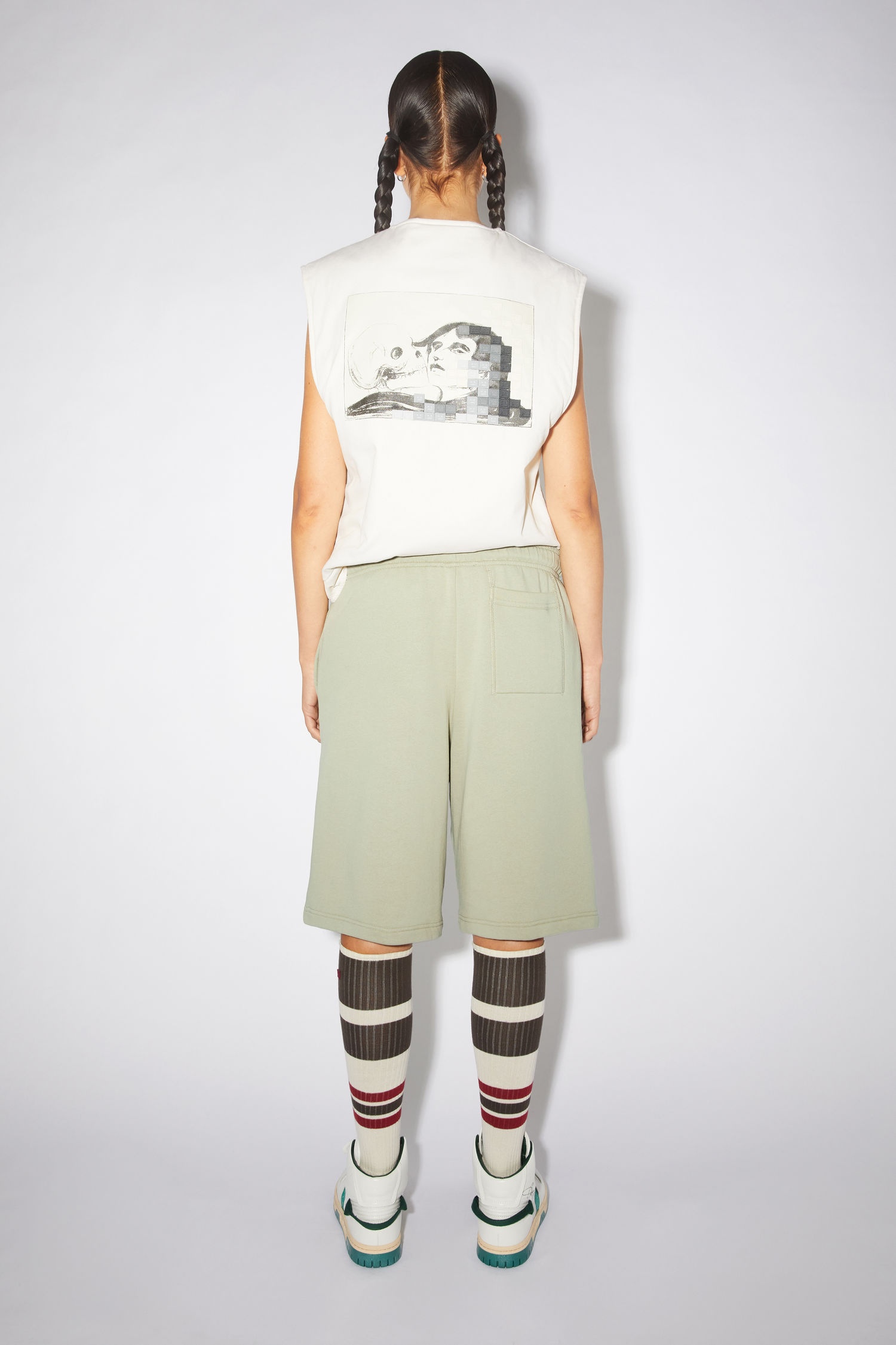Fleece sweat shorts - Eucalyptus green - 3