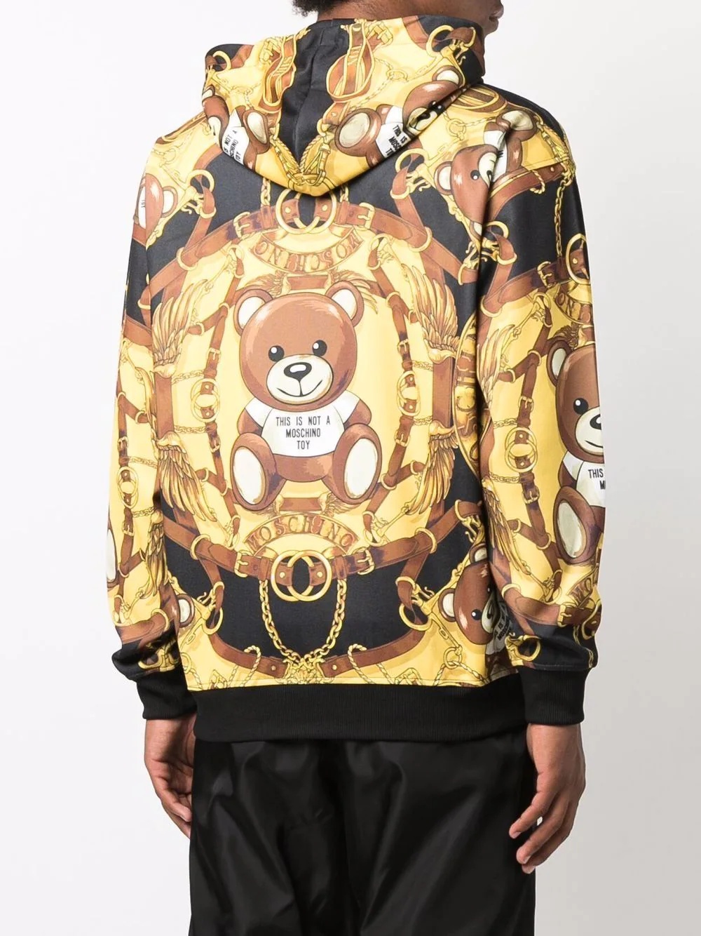 teddy-print long-sleeved hoodie - 4