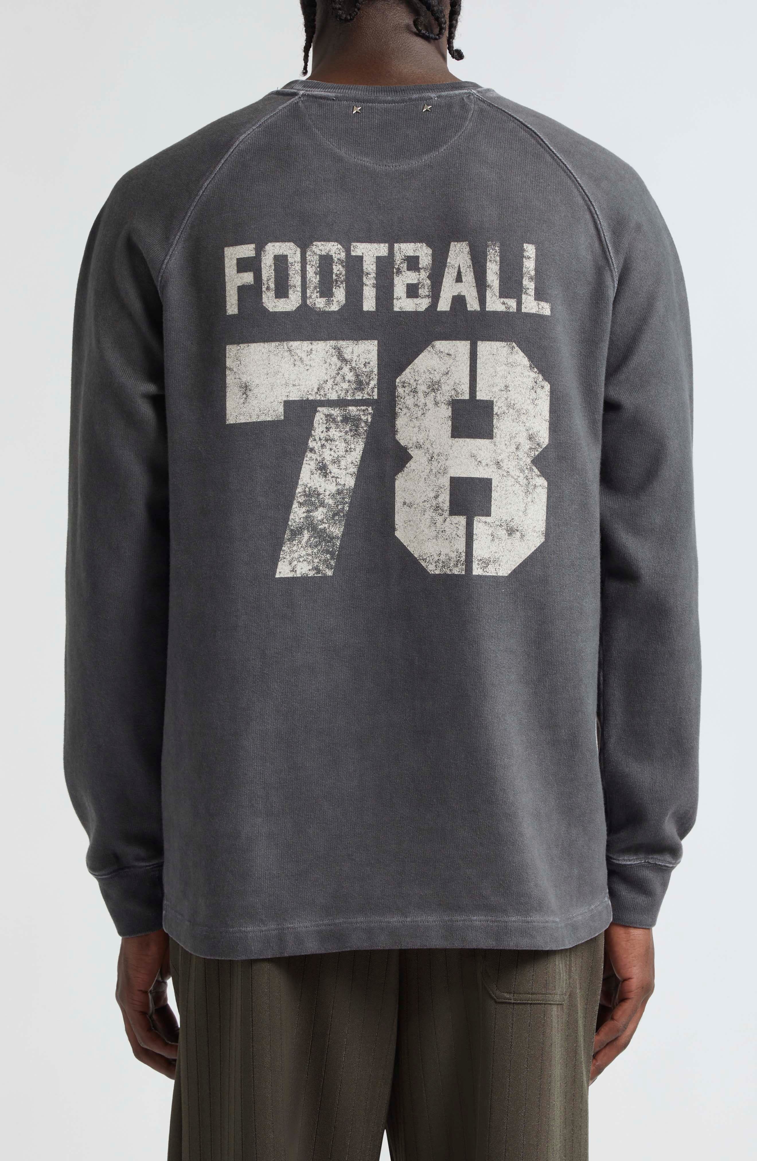 Golden Goose Journey Faded Long Sleeve Graphic Sweatshirt in Anthracite/Heritage White at Nordstrom - 3