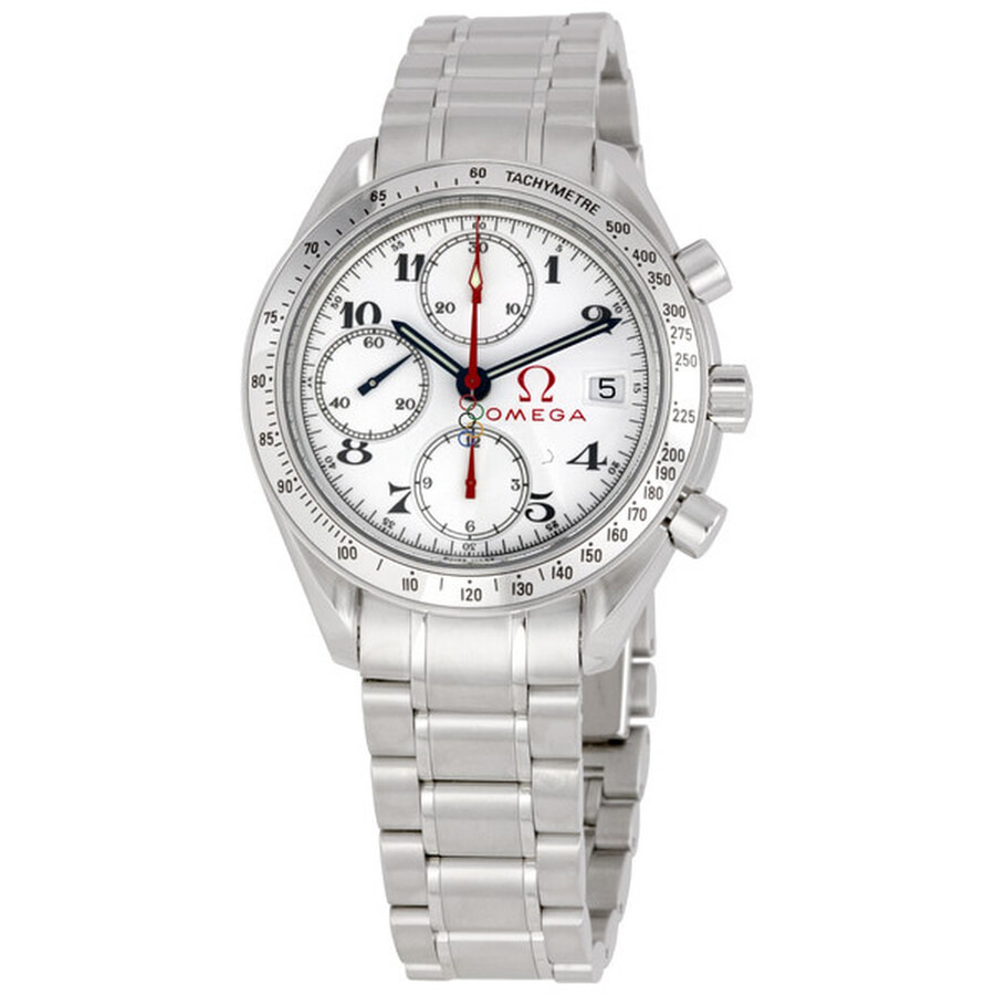 Pre-owned Omega Speedmaster Chronograph Tachymeter White Dial Men's Watch 3516.20 - 1