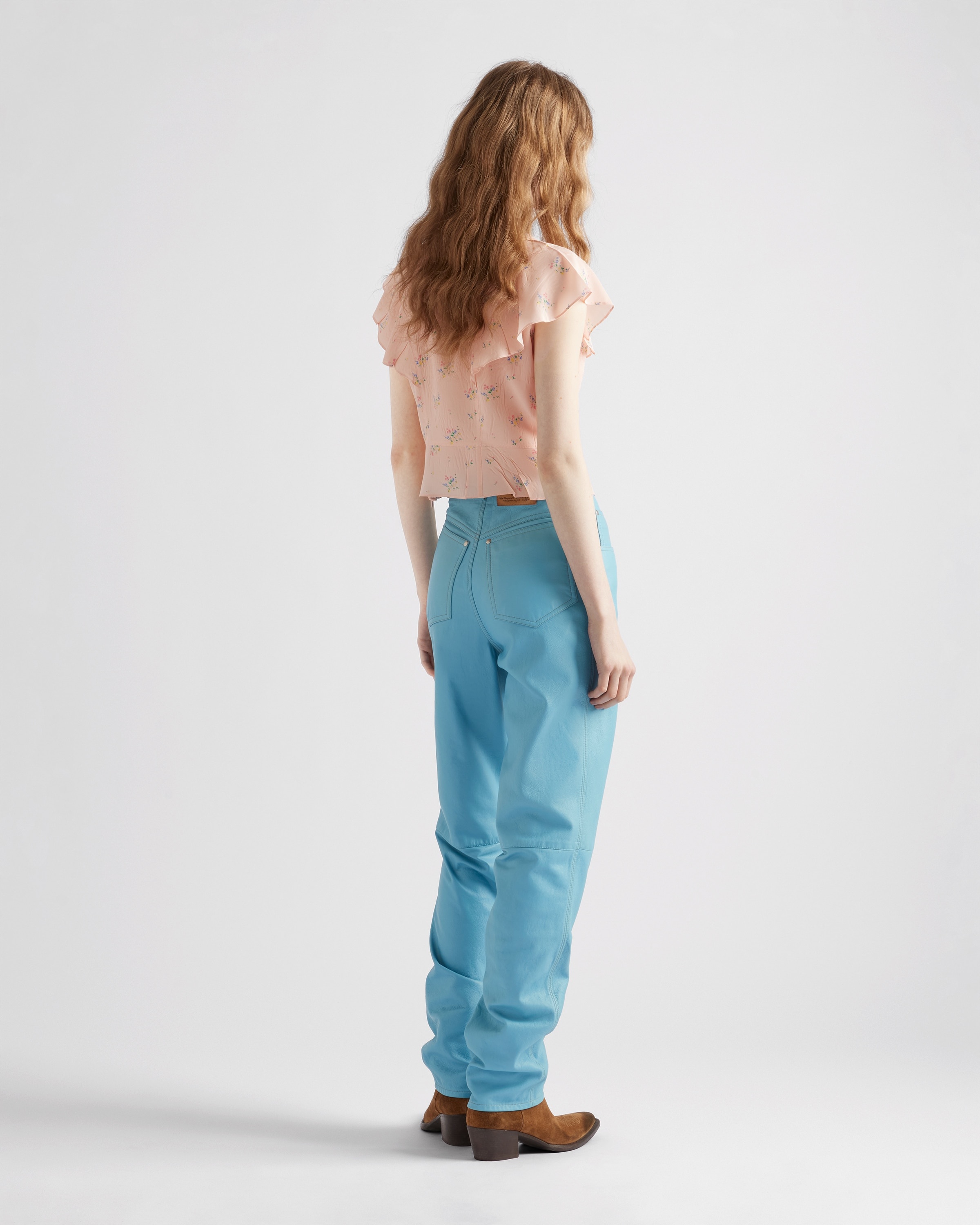 Five-pocket nappa leather pants - 5