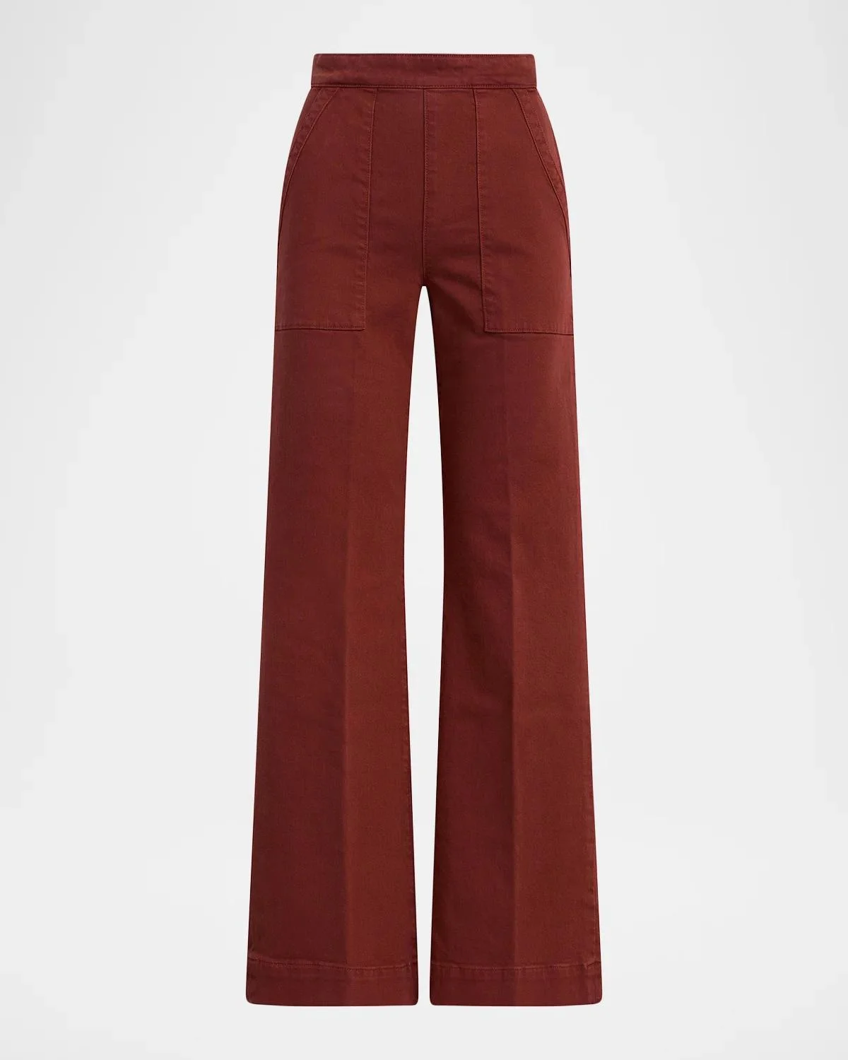The Side Zip Wide-Leg Stretch Denim Pants - 1