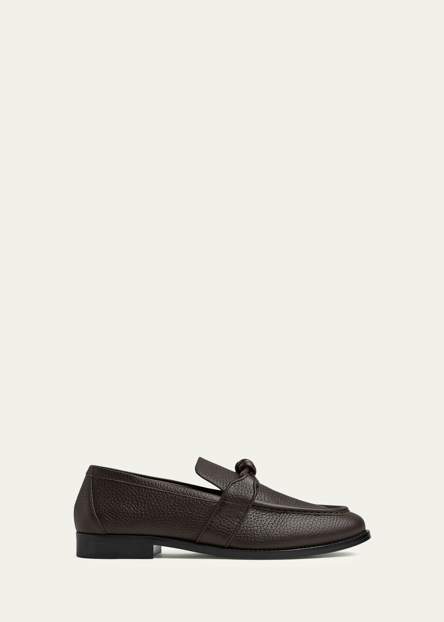 Men's Astaire Grainy Leather Knot Loafers - 1
