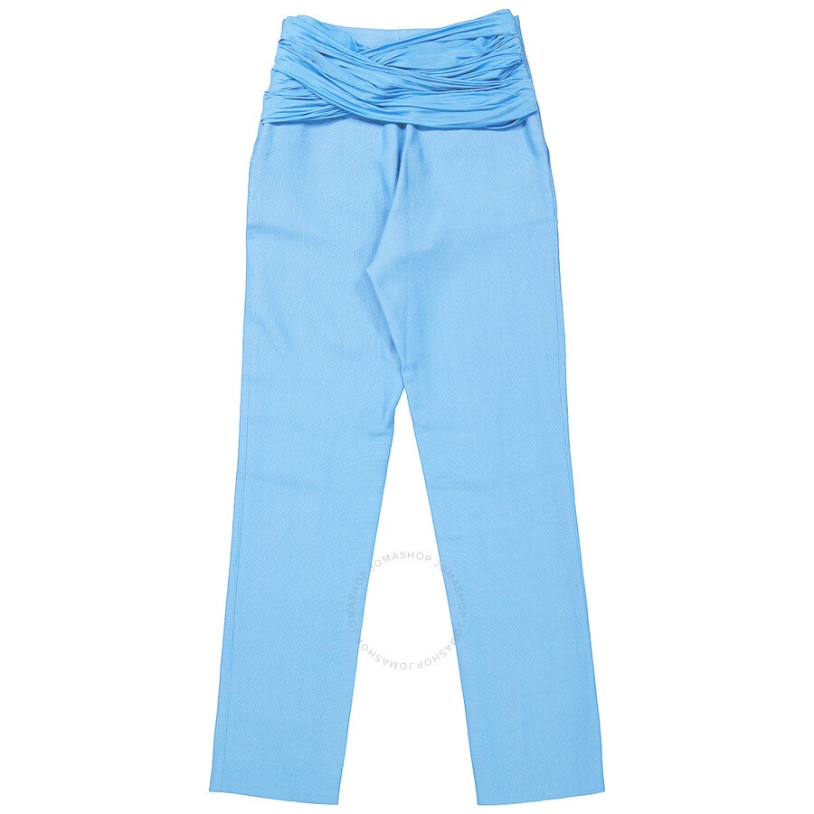 Burberry Ladies Blue Topaz Jersey Sash Detail Tailored Trousers - 5