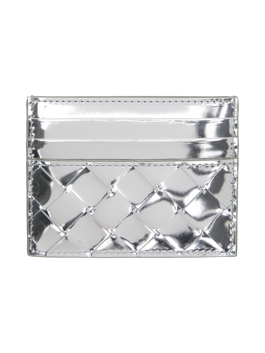 Silver Intrecciato Card Holder - 1