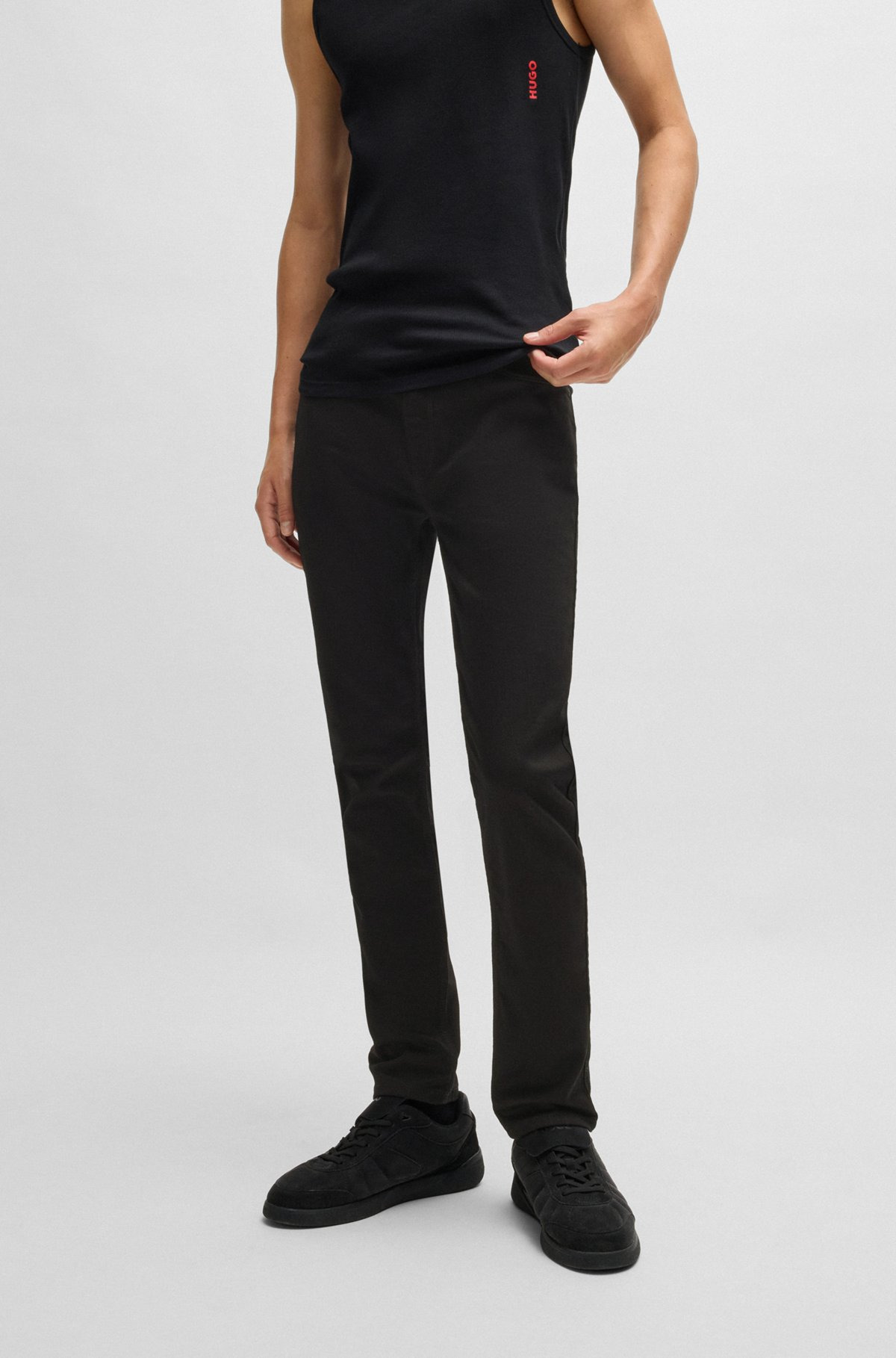 EXTRA-SLIM-FIT JEANS IN ULTRA-BLACK STRETCH DENIM - 2