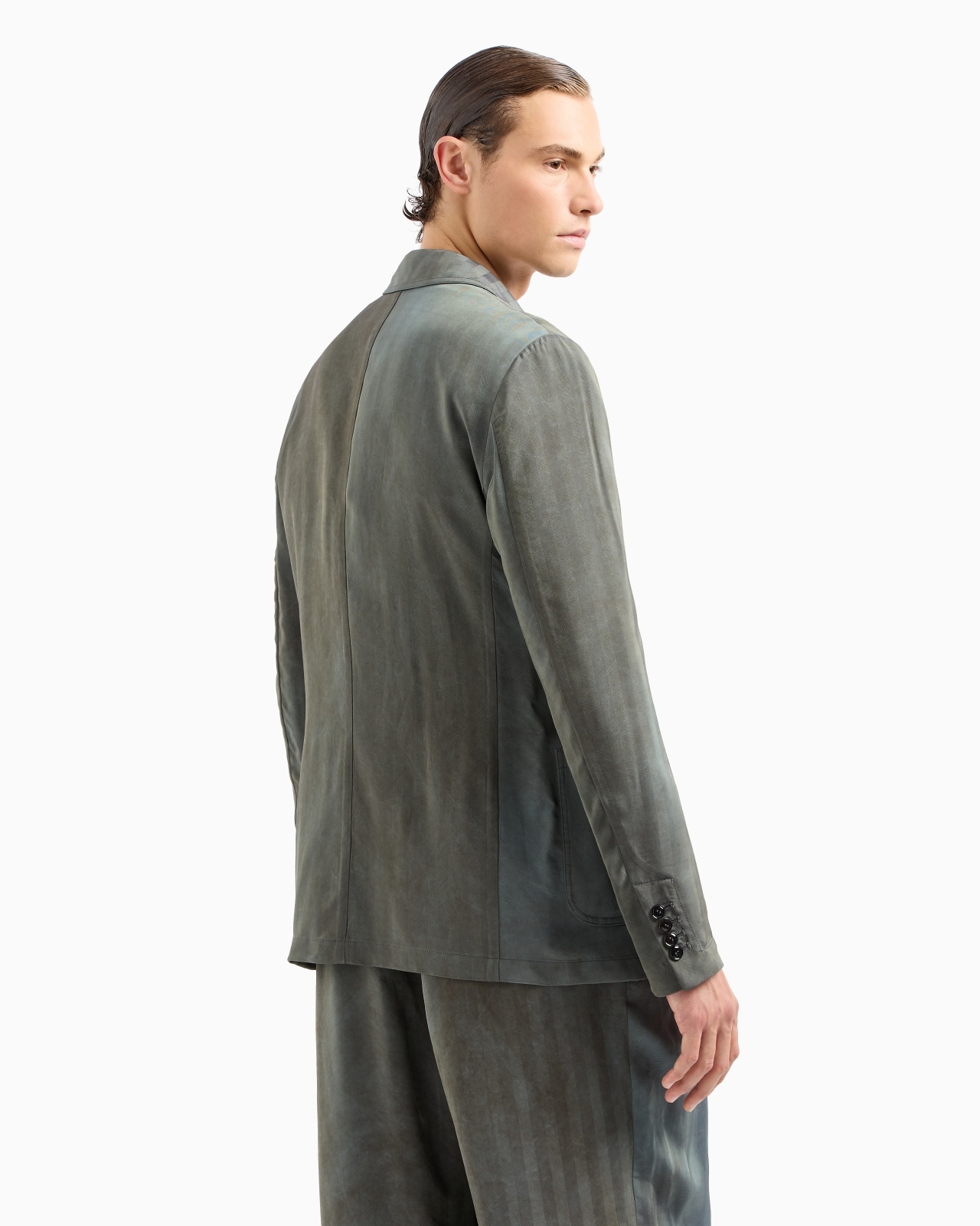 SINGLE-BREASTED JACKET IN IRIDESCENT VISCOSE - 3