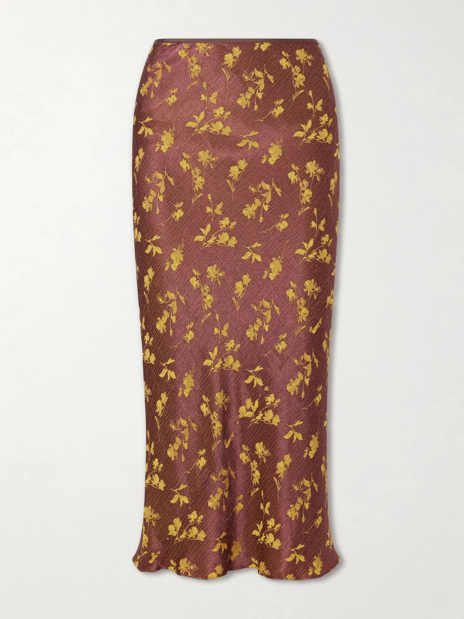 Floral-jacquard cloqué midi skirt Purple - 1