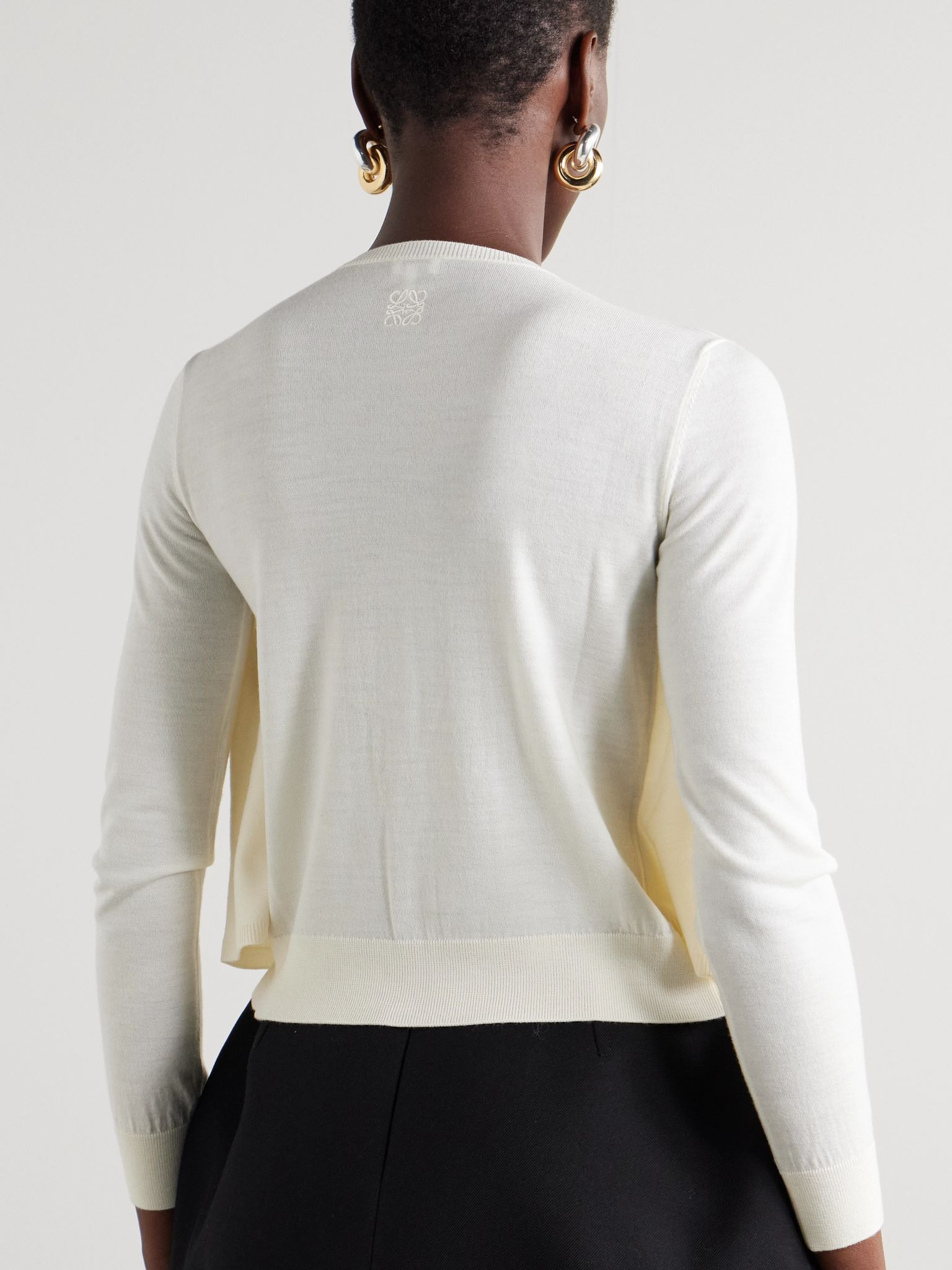 Layered wool cardigan White - 3