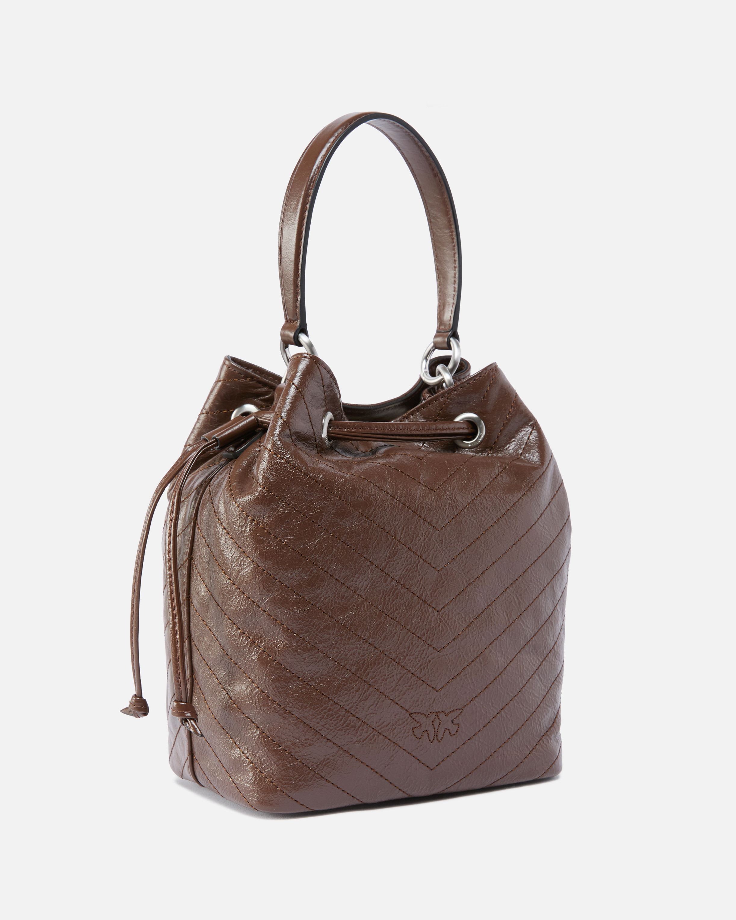 SMALL LEATHER CARGO BUCKET BAG WITH POCKET - 2