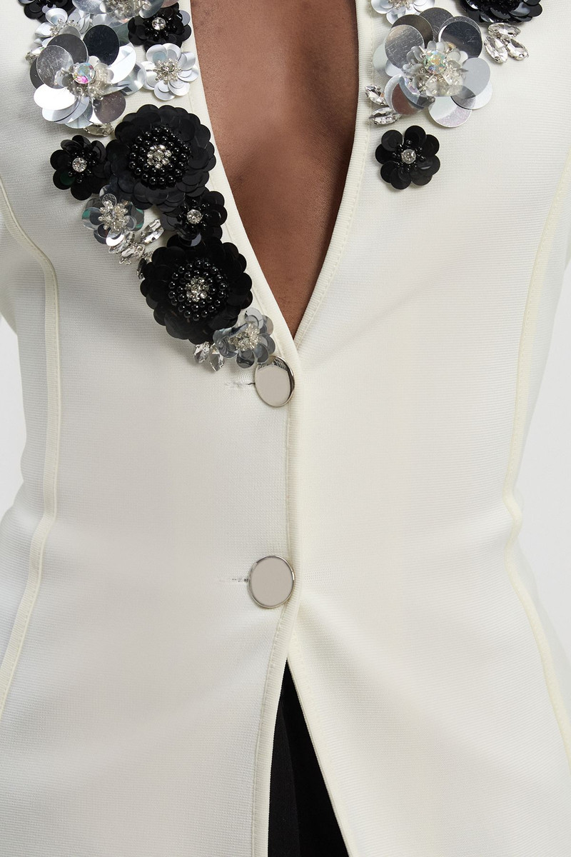 Embellished Figure Form Bandage Fitted Blazer Jacket 3