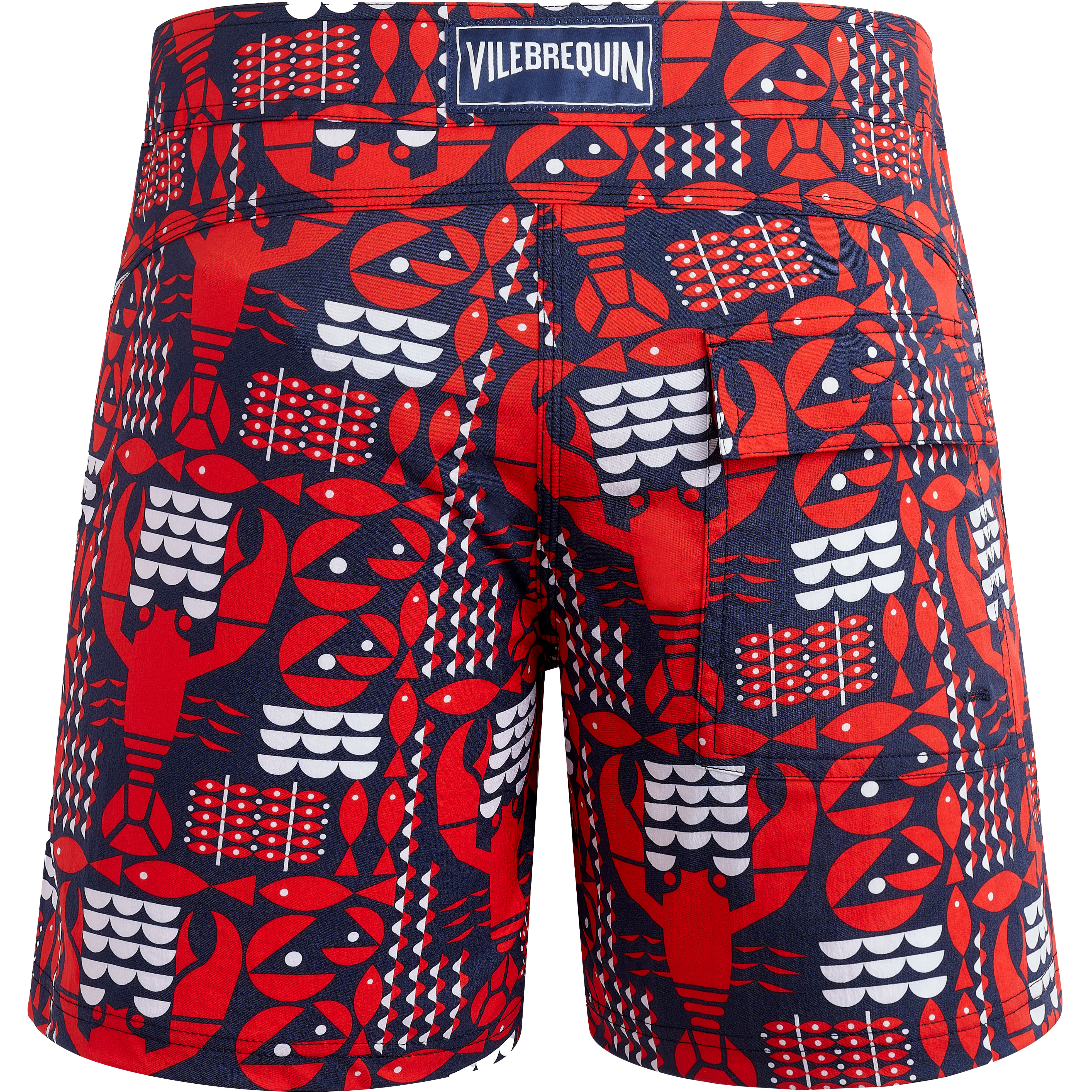 Men Stretch Flat Belt Swim Trunks Graphic Lobsters - 2