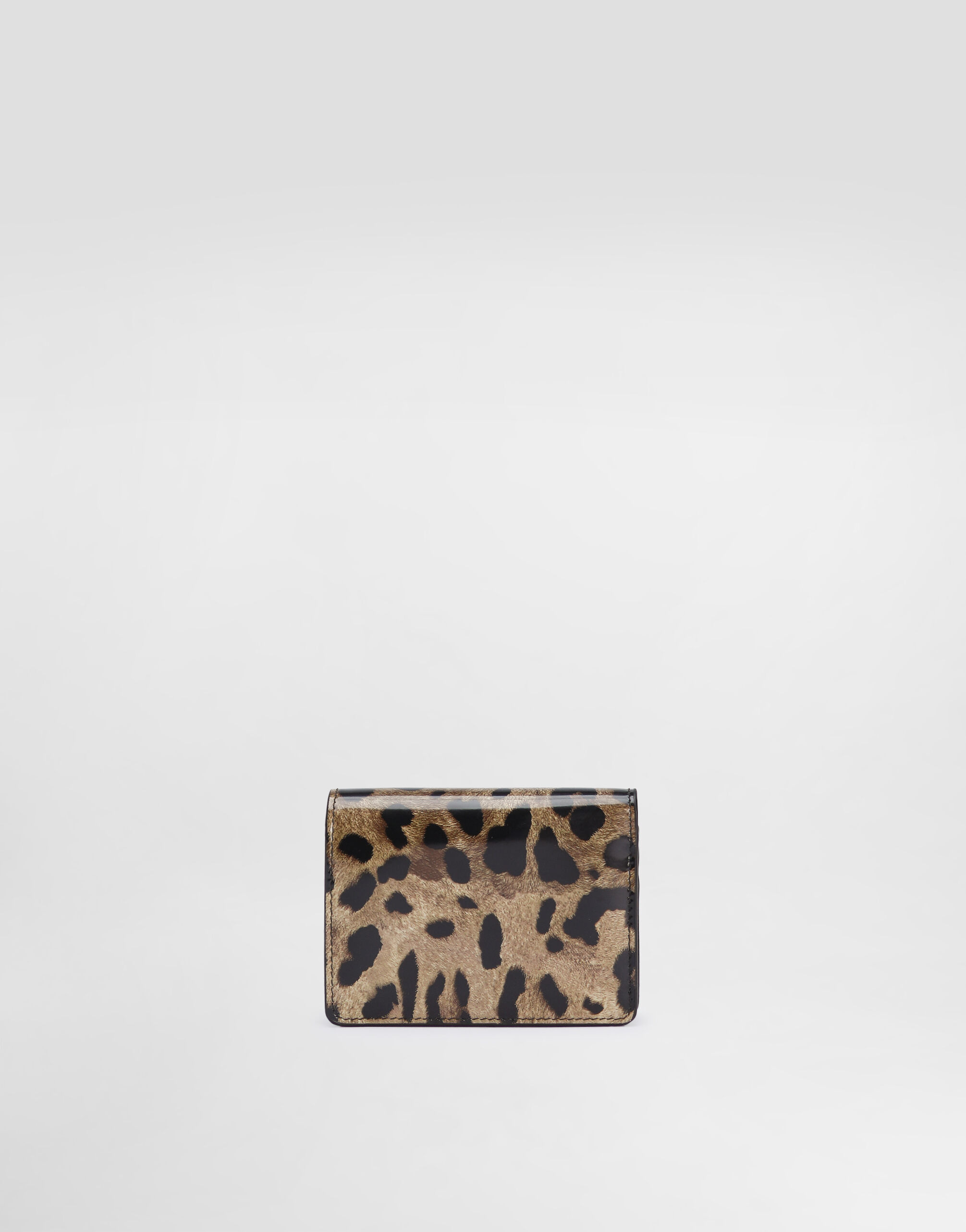 Polished calfskin wallet with leopard print - 3