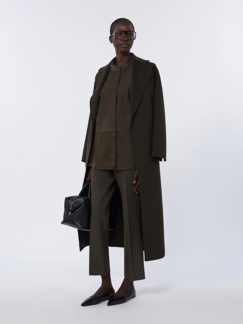 'S Max Mara Topstitched suede jacket - GREEN outlook