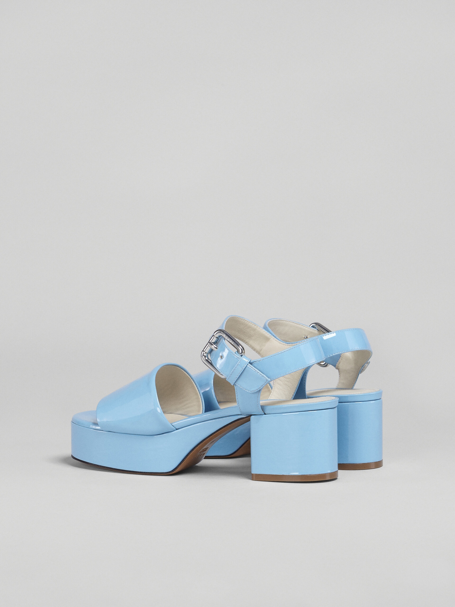 PALE BLUE PATENT LEATHER SANDAL - 3