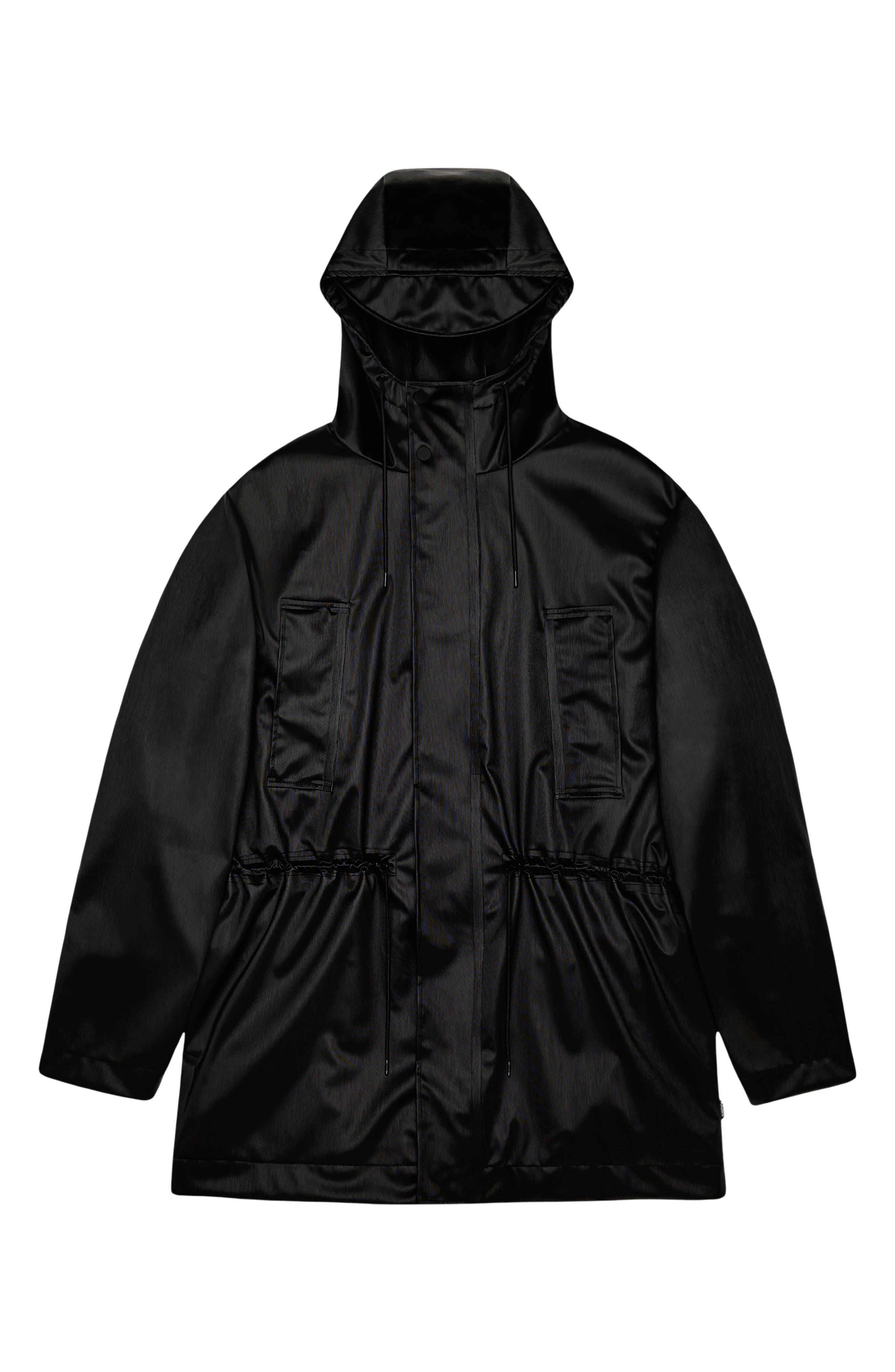 Rains Bold Waterproof Raincoat in Black Grain at Nordstrom - 3