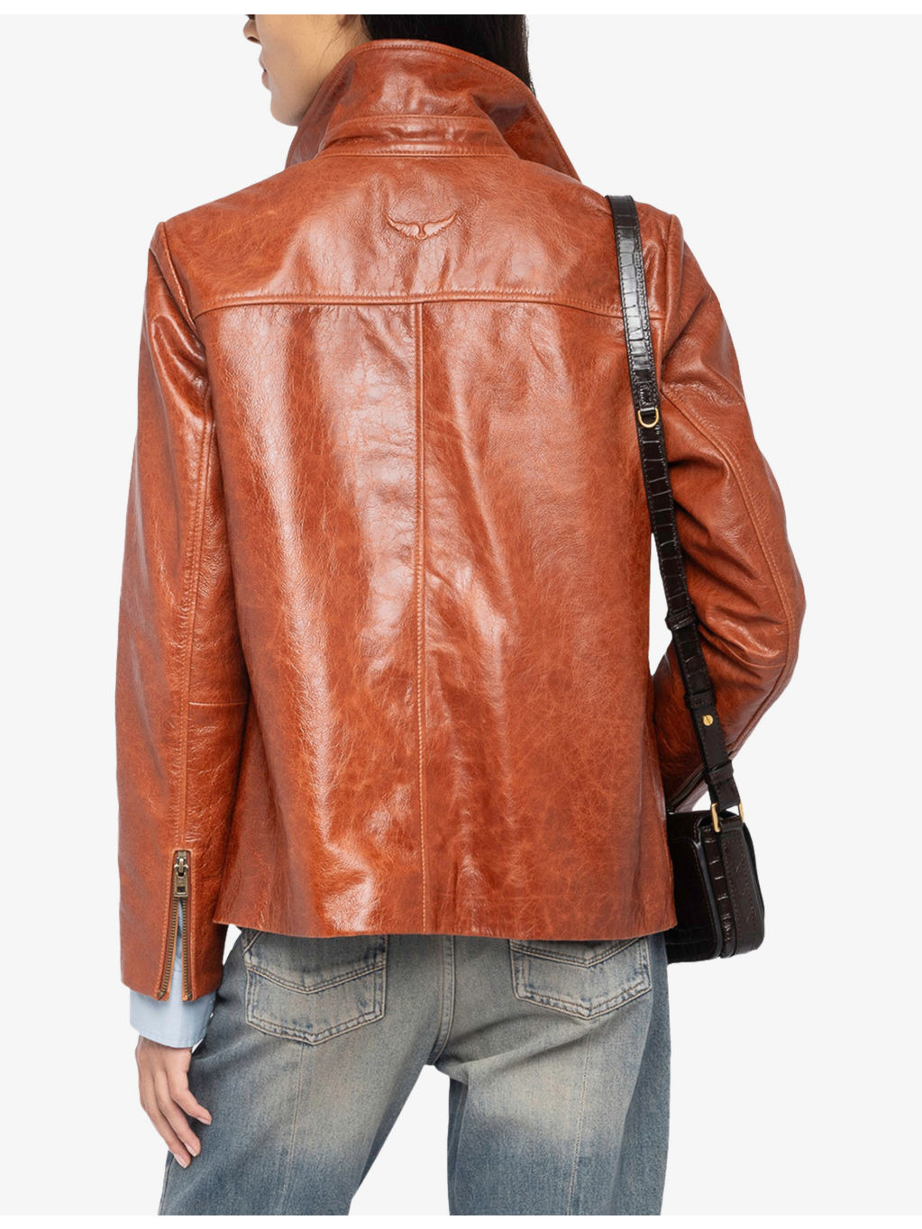 Lienna Patch-Pocket Slim-Fit Leather Jacket - 4