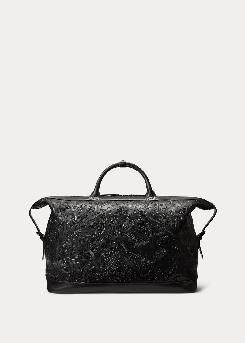 Hand-Tooled Leather Weekender Bag 3