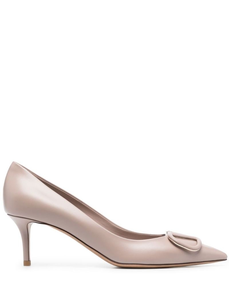 VLogo leather pumps - 1