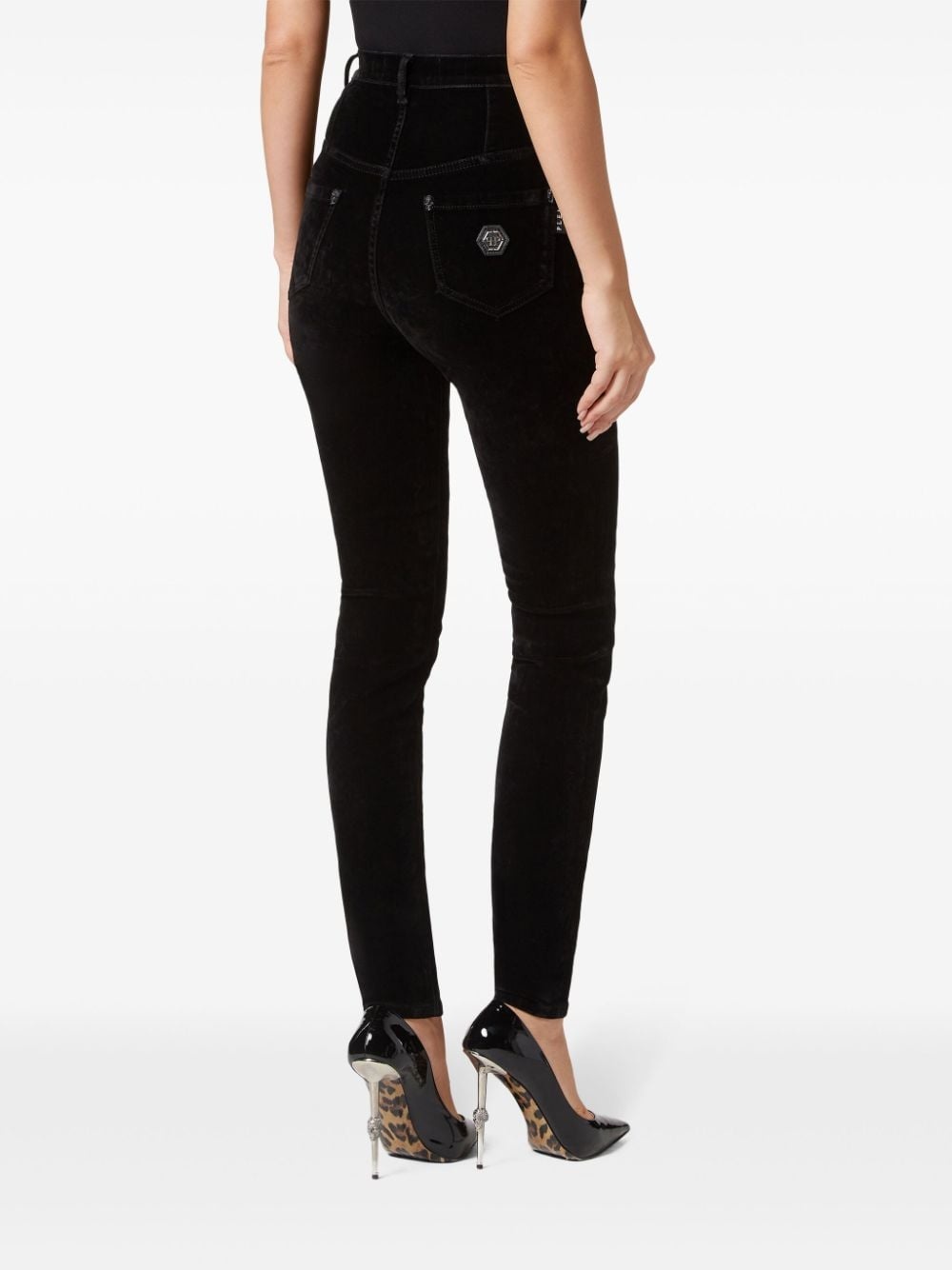 logo-appliqué skinny jeans - 3