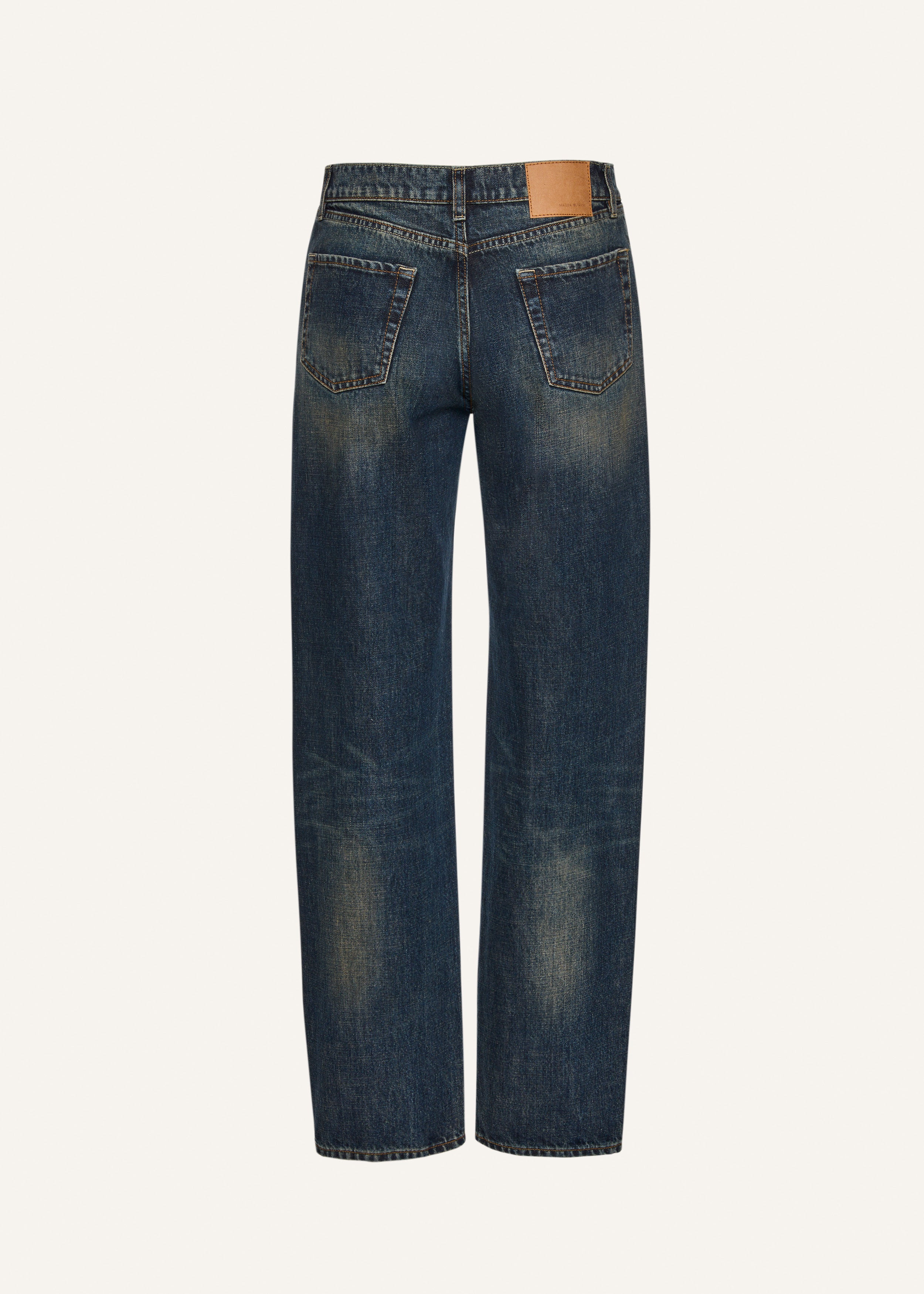 Straight-leg denim pants in dark vintage blue - 2