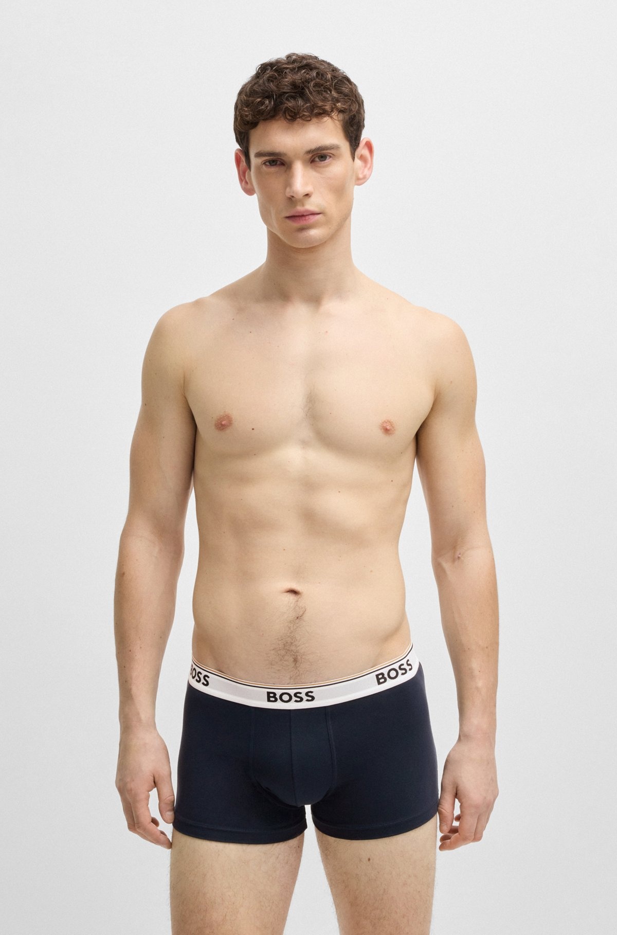 THREE-PACK OF STRETCH-COTTON TRUNKS WITH LOGO WAISTBANDS - 2