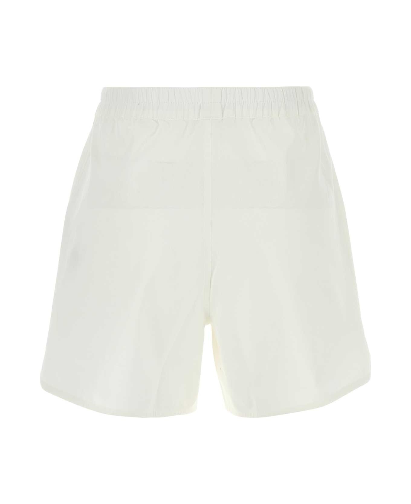 White Cotton Shorts - 2