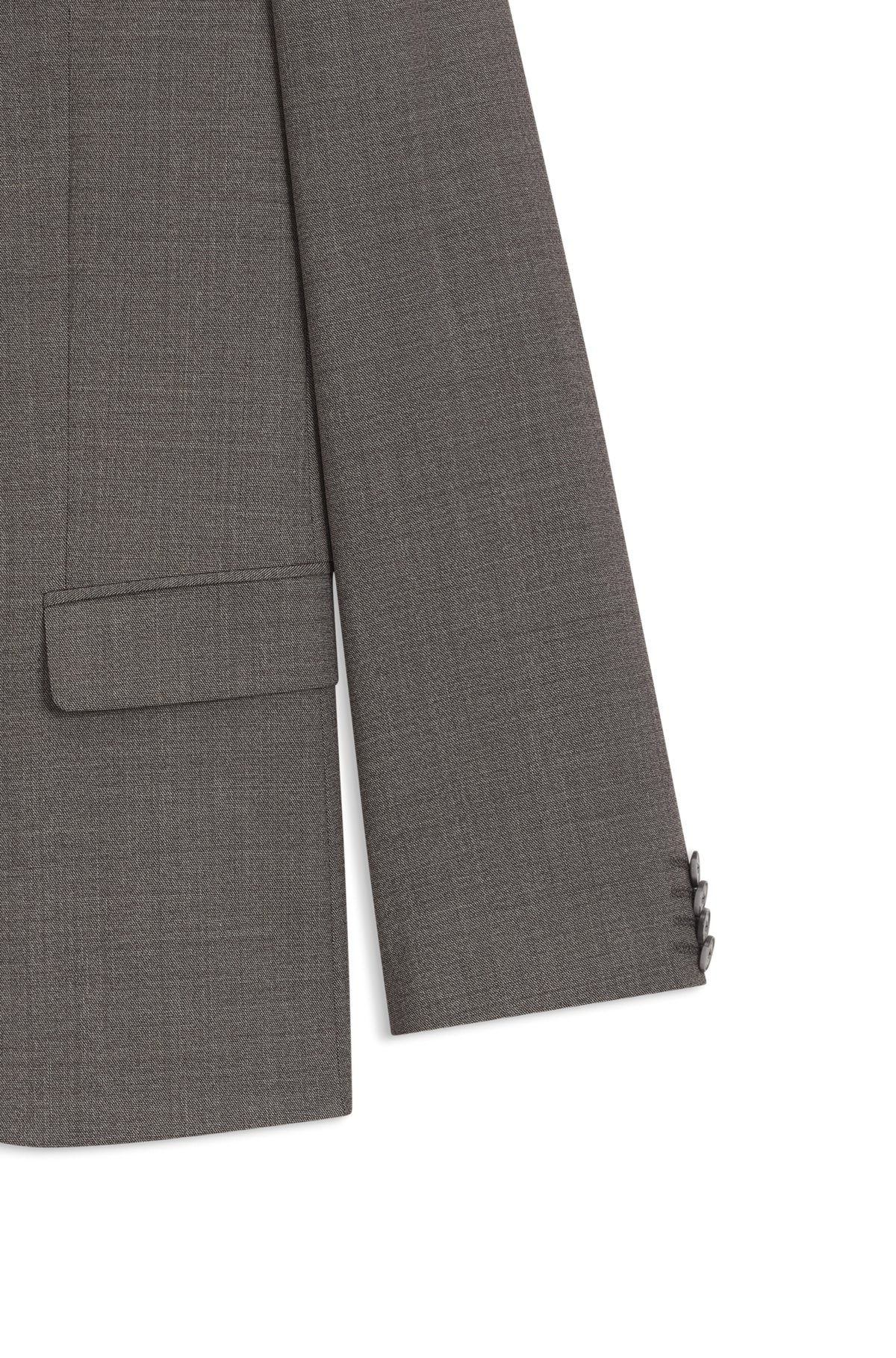 SLIM-FIT THREE-PIECE SUIT WITH SHARKSKIN WEAVE - 9