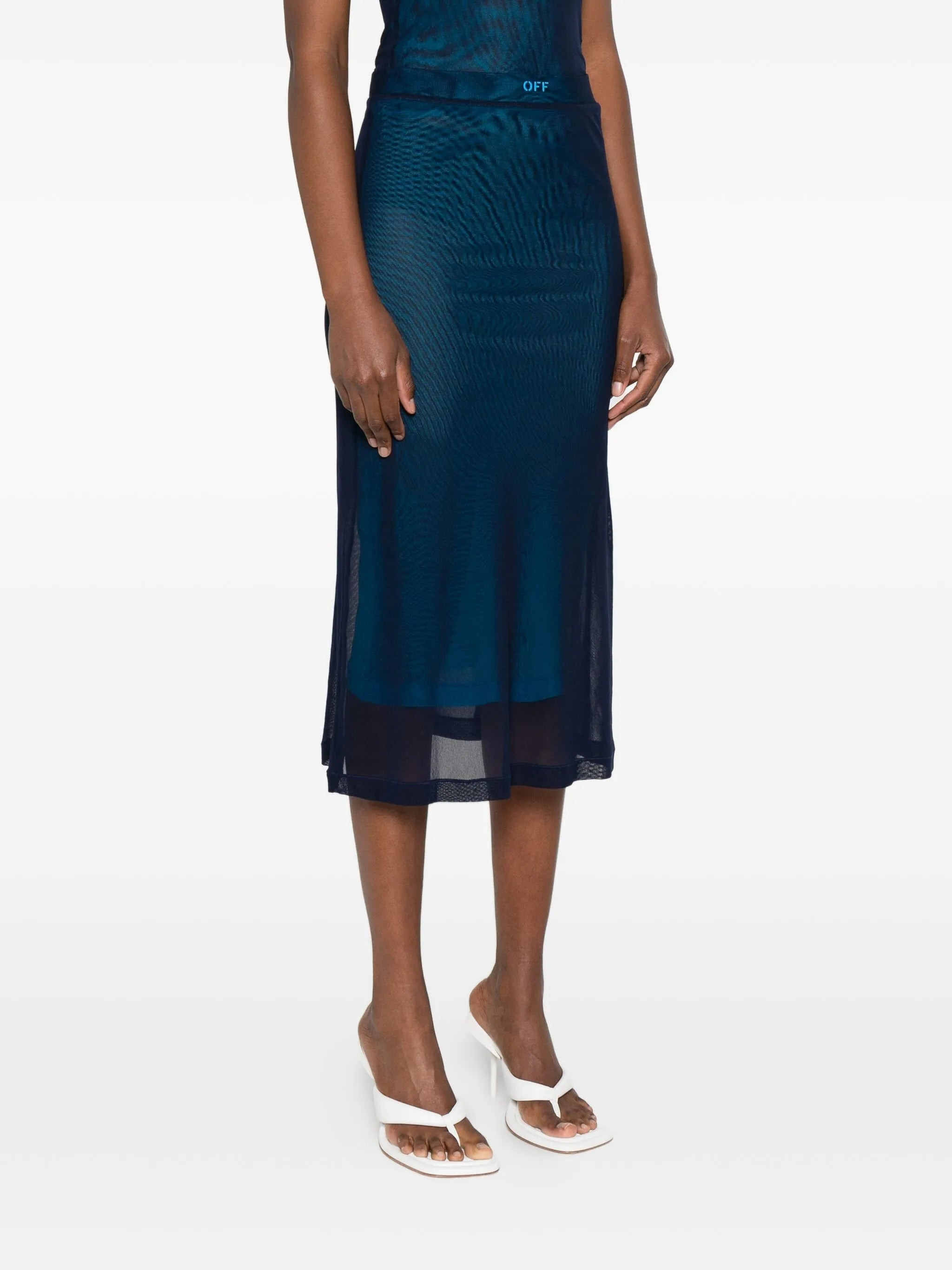 Off-white Mesh Midi Skirt - 5