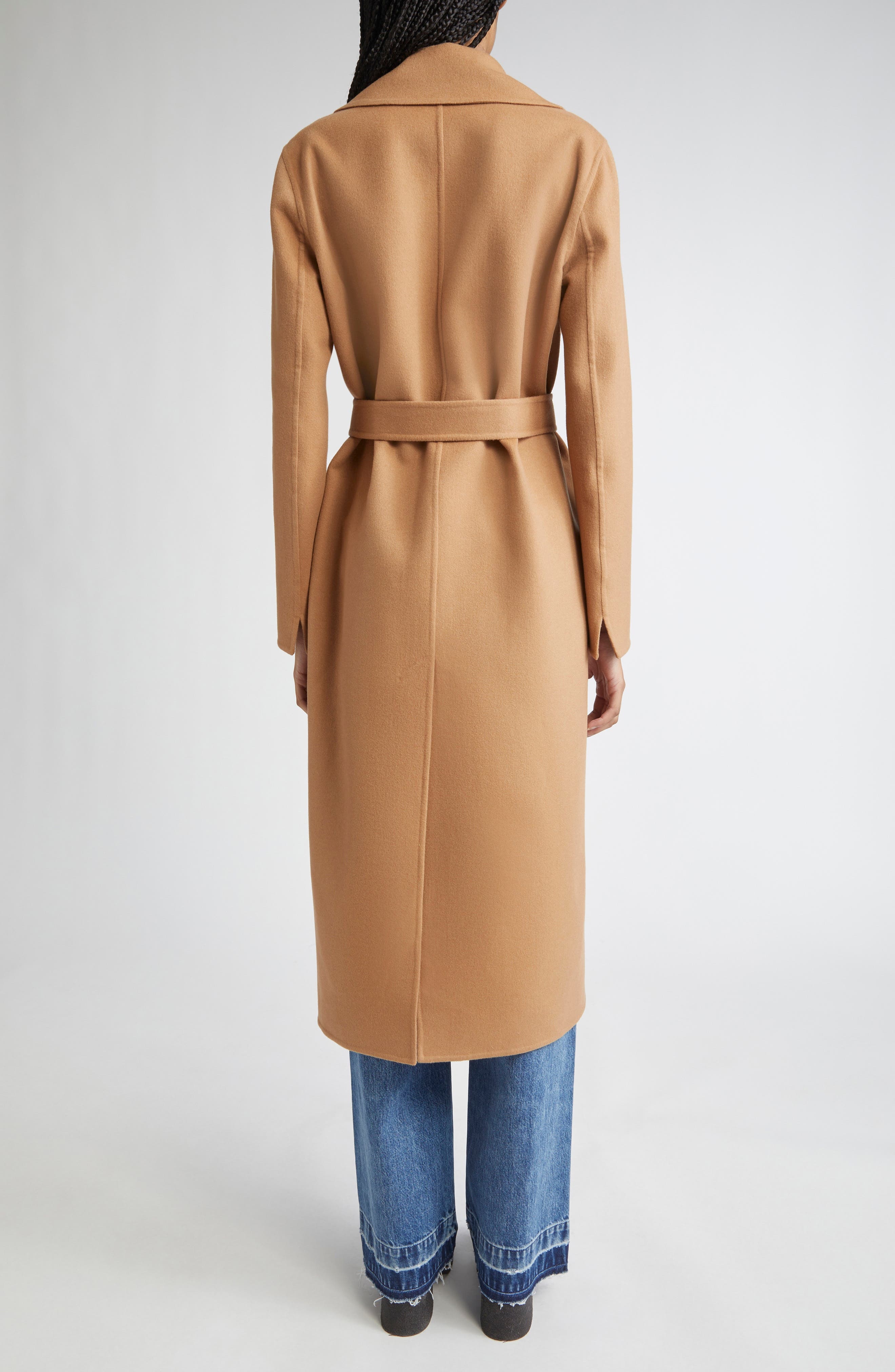 Stella McCartney Belted Double Face Wool Wrap Coat in New Camel at Nordstrom - 3