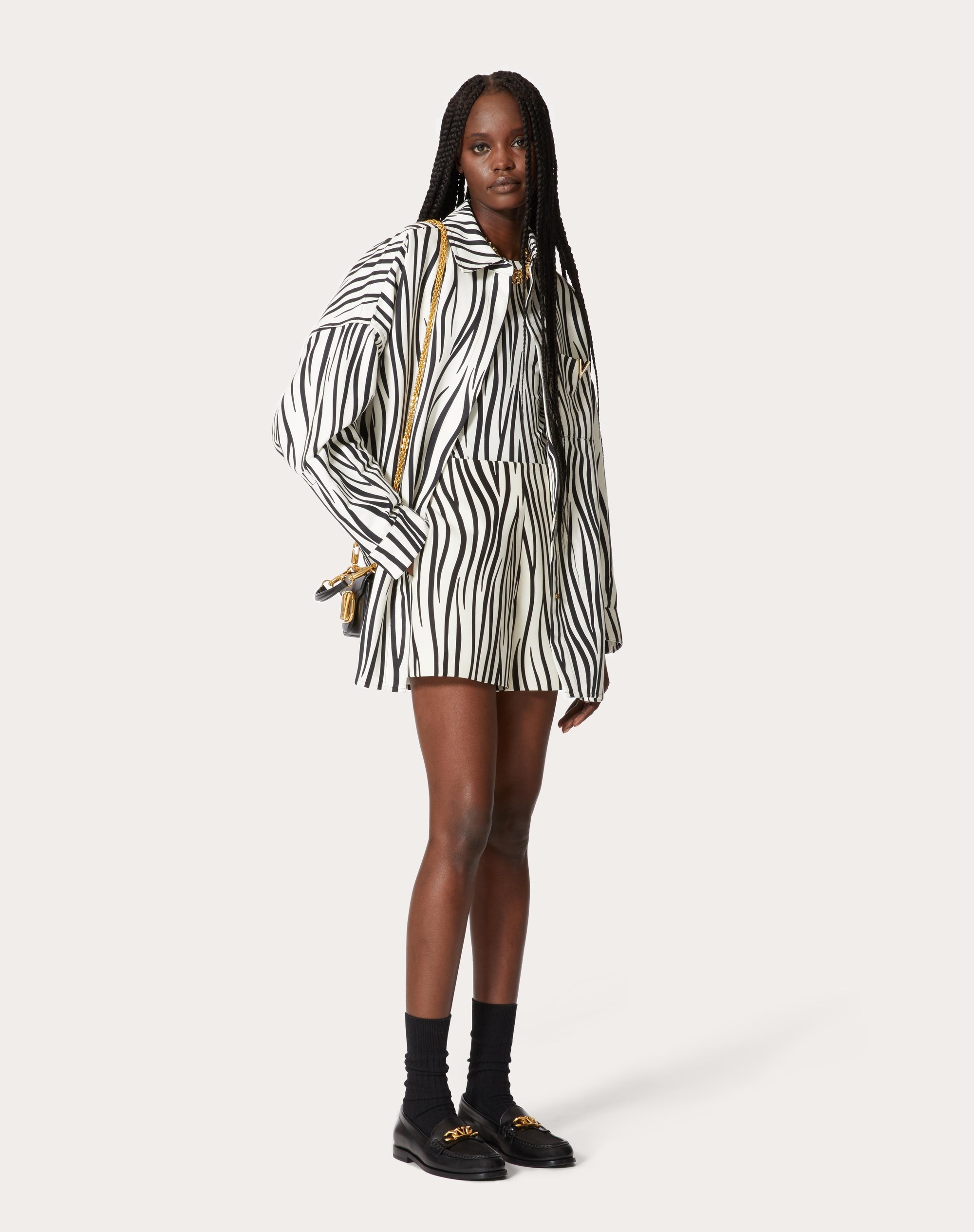 CREPE COUTURE SHORTS WITH ZEBRA 1966 PRINT - 2