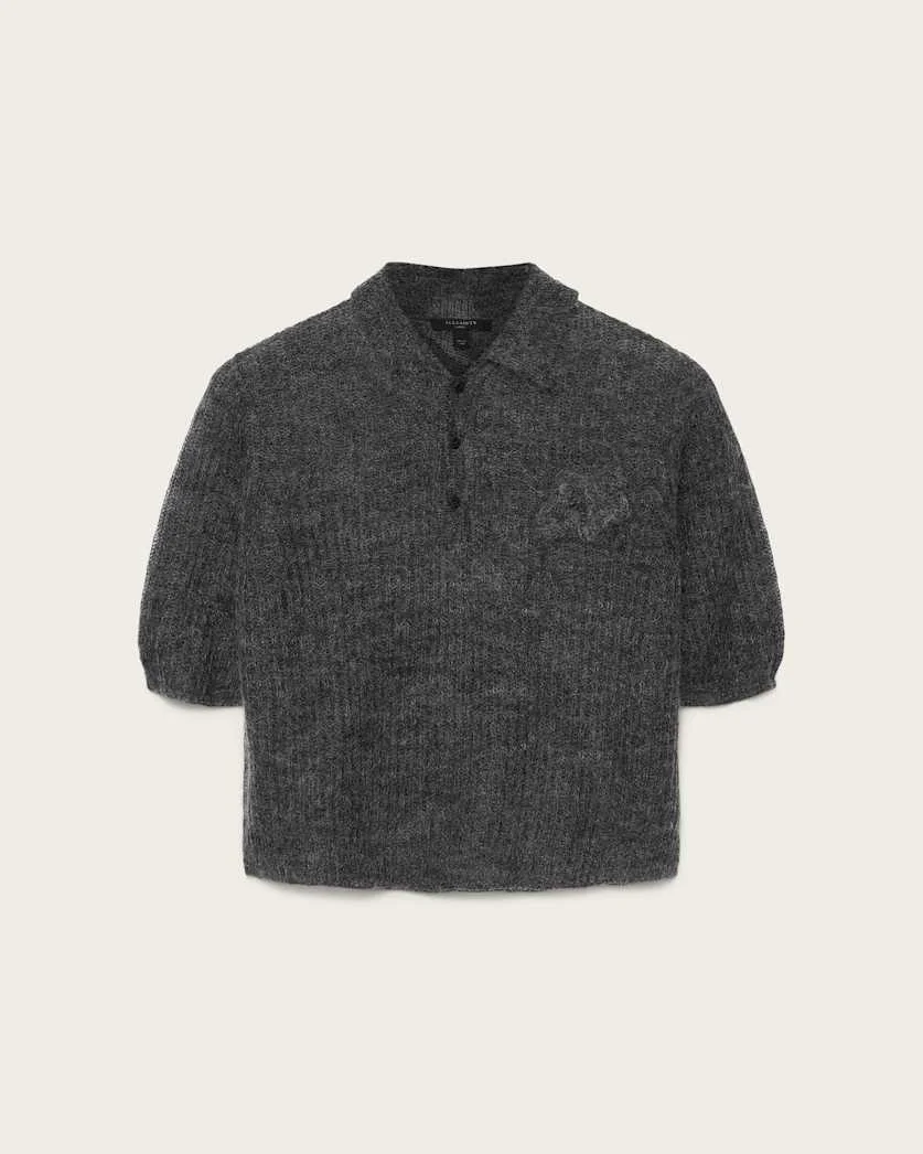 ANABEL POINTELLE EMBROIDERED POLO T-SHIRT - 1