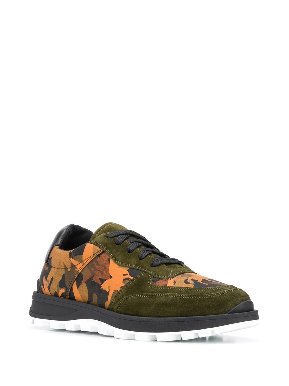 abstract-print panelled sneakers - 2