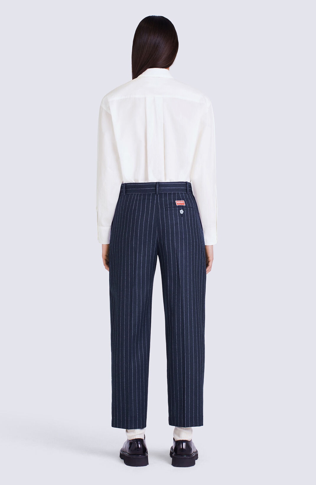 Cropped tailored striped trousers - 3