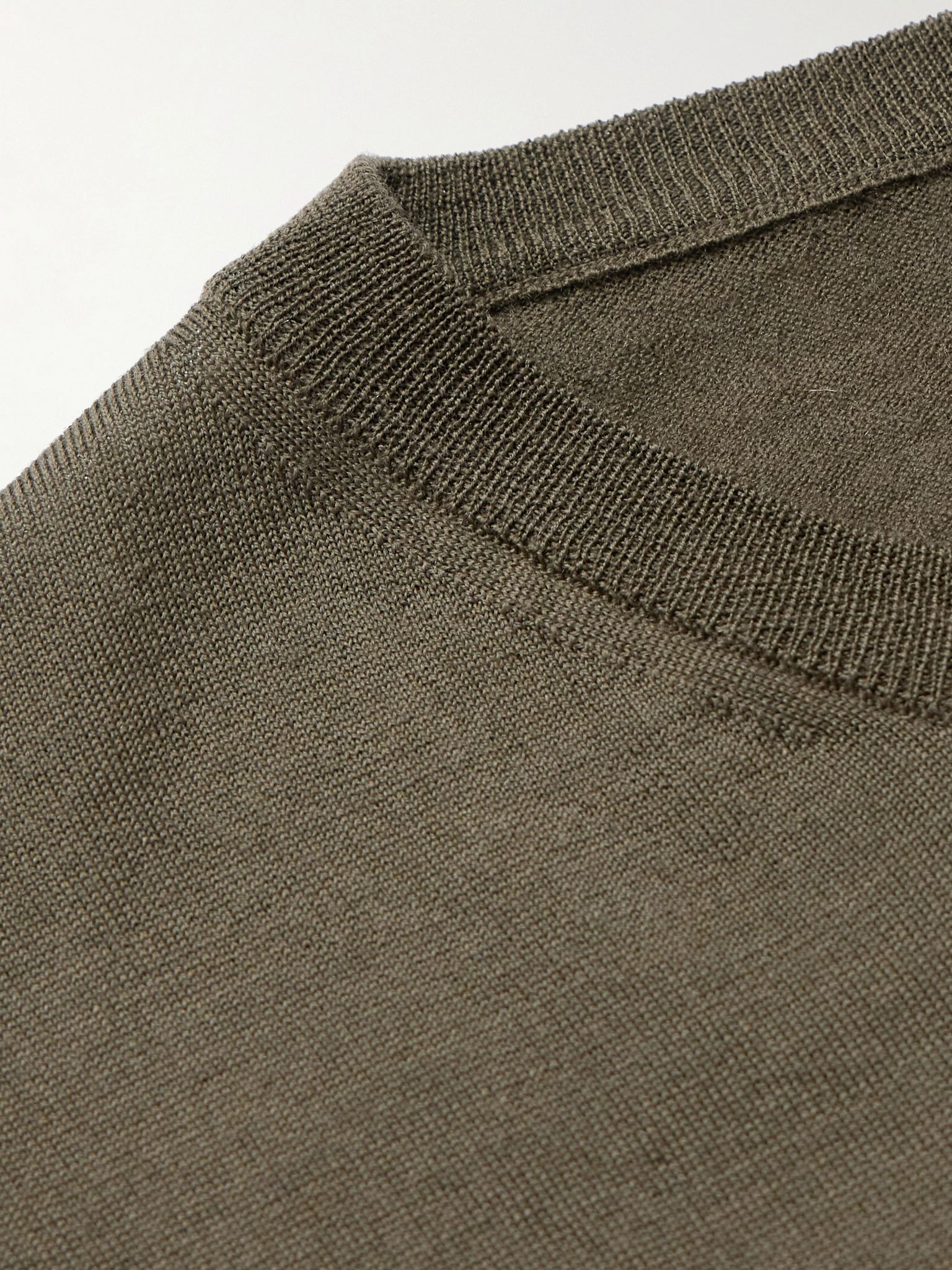 Ato Slim-Fit Merino Wool Sweater Green - 5