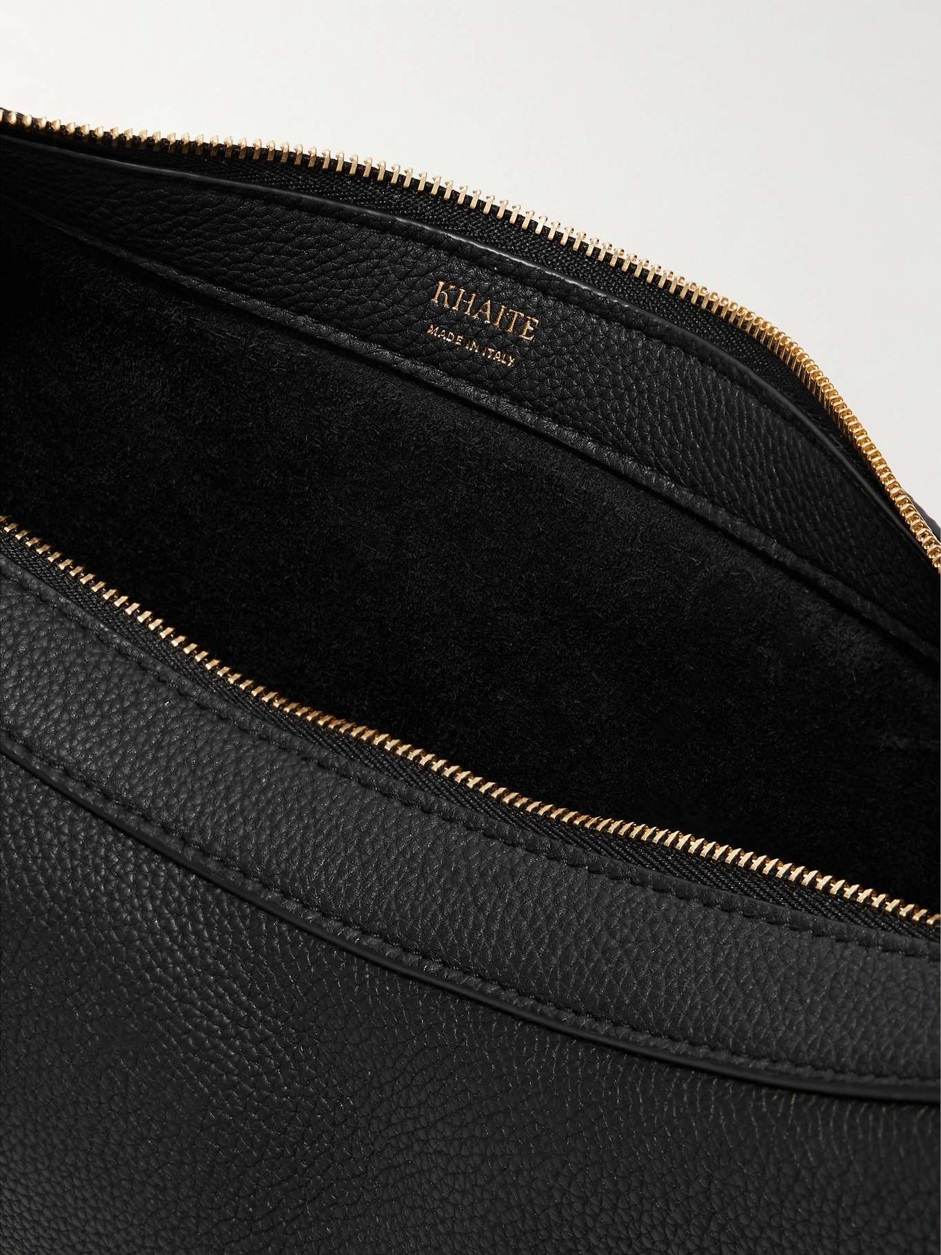Augustina small textured-leather shoulder bag Black - 5