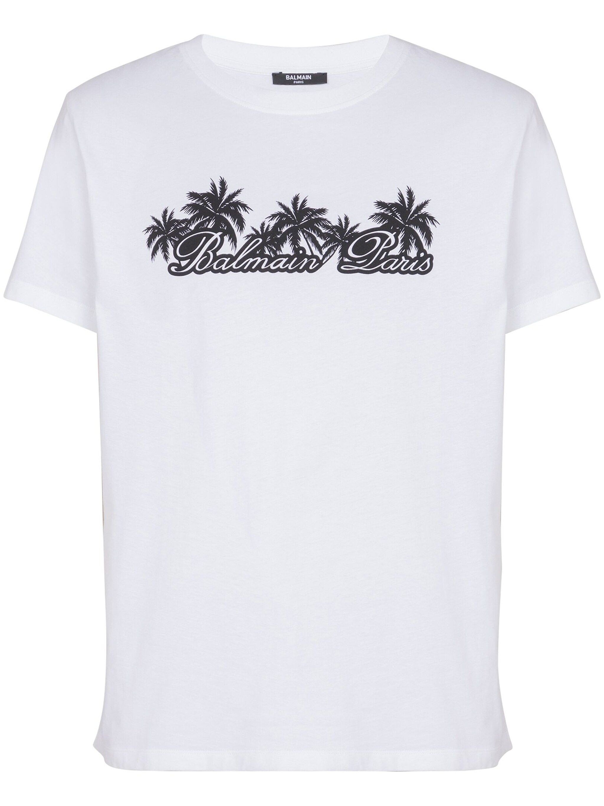 Palm-print cotton T-shirt - 1