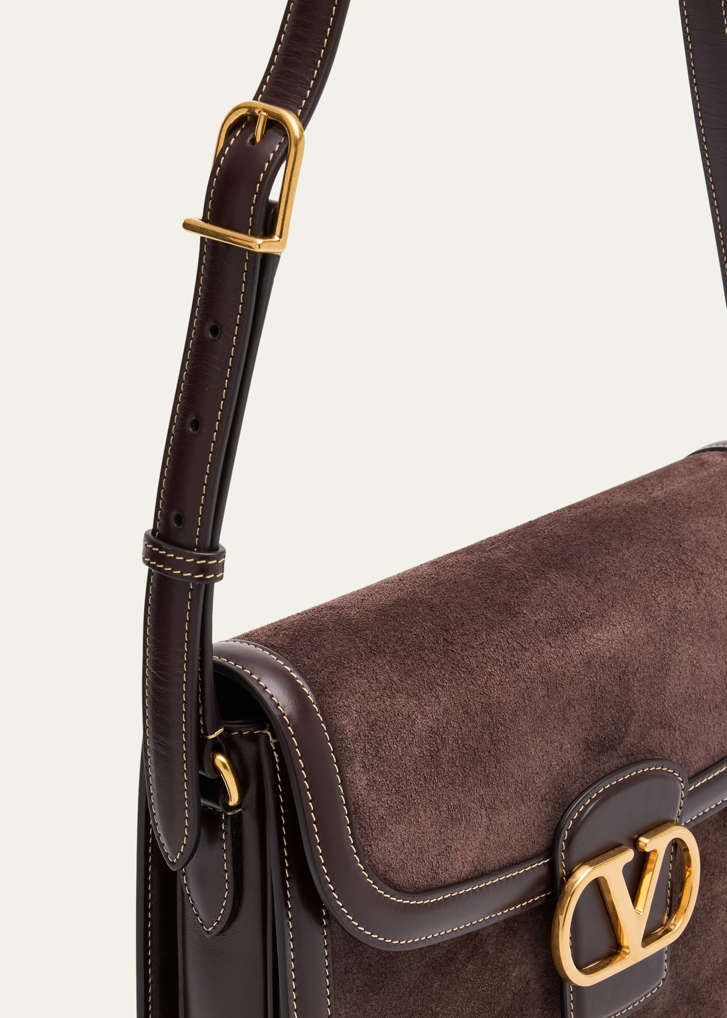 9 to 5 VLOGO Flap Suede Shoulder Bag - 5